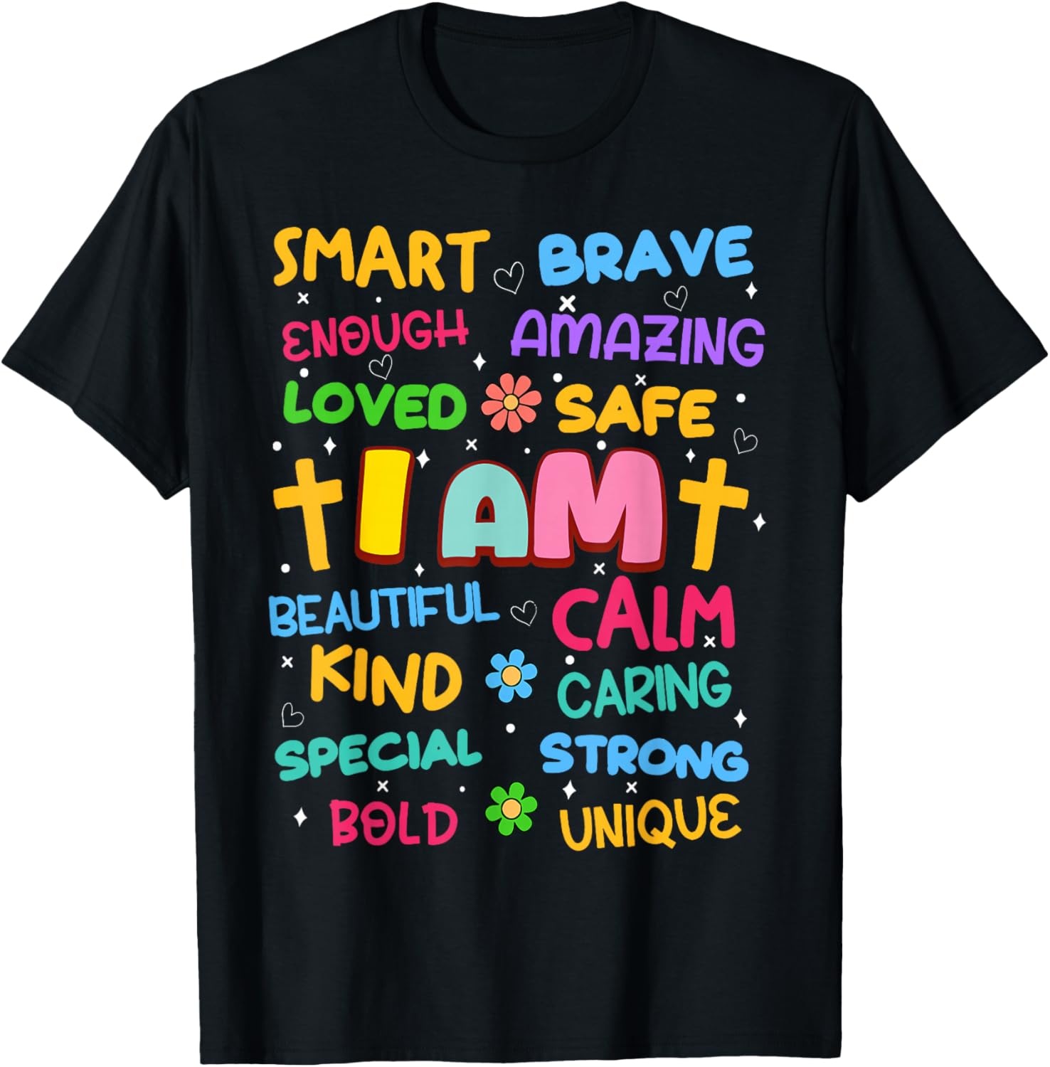Colorful I Am Daily Affirmation T-Shirt for Christian Toddler Girls - 11