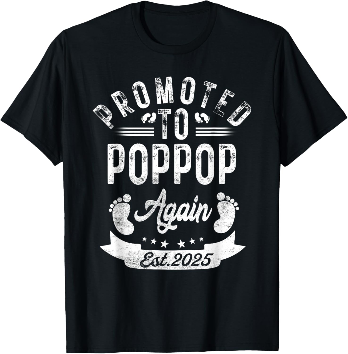 Promoted To Poppop Again EST 2025 Cute Pregnancy Announcement T-Shirt - 15