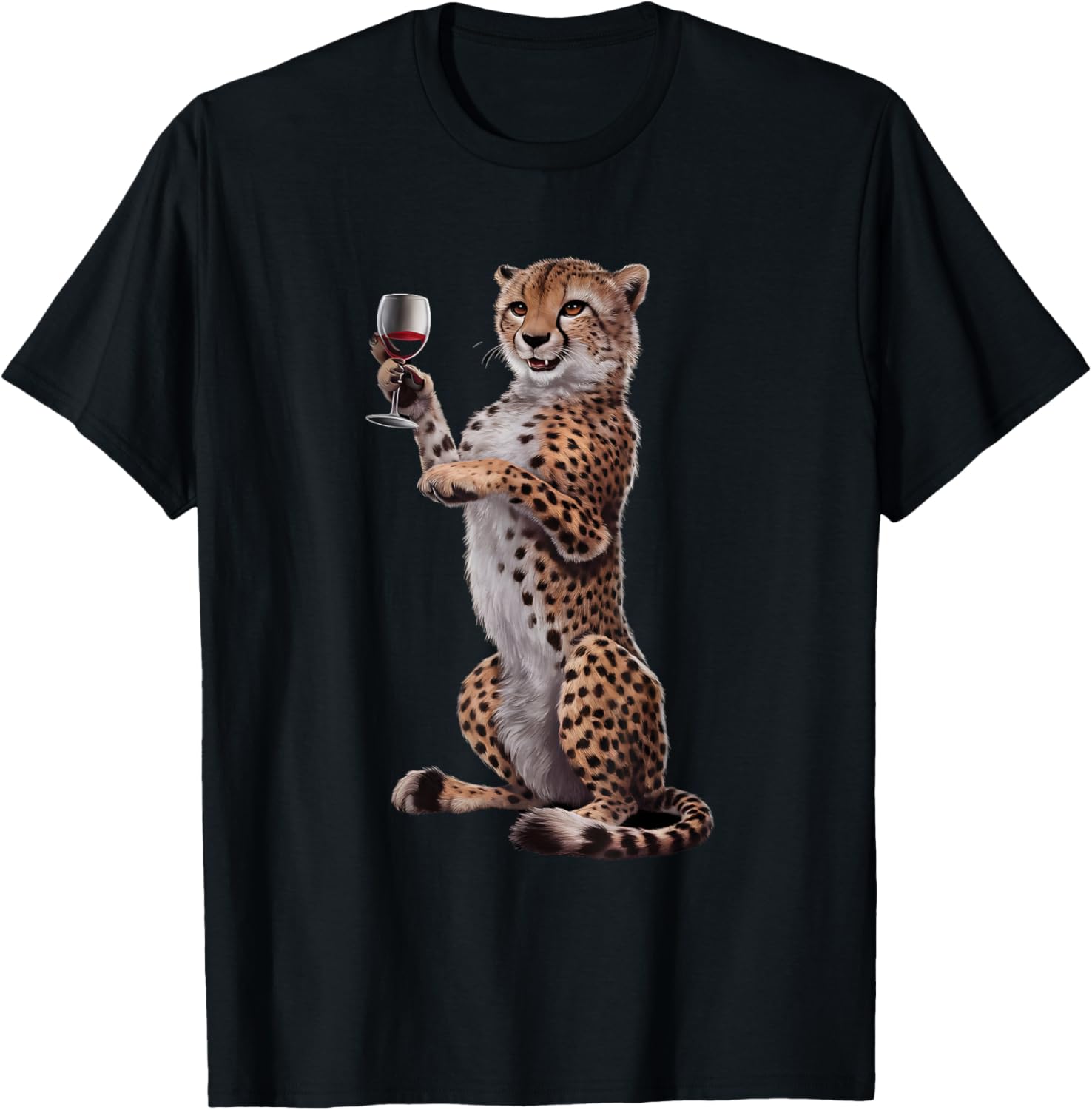 Cheetah Drinking Wine T-Shirt Fun Animal Lover Apparel for All Occasions - 10