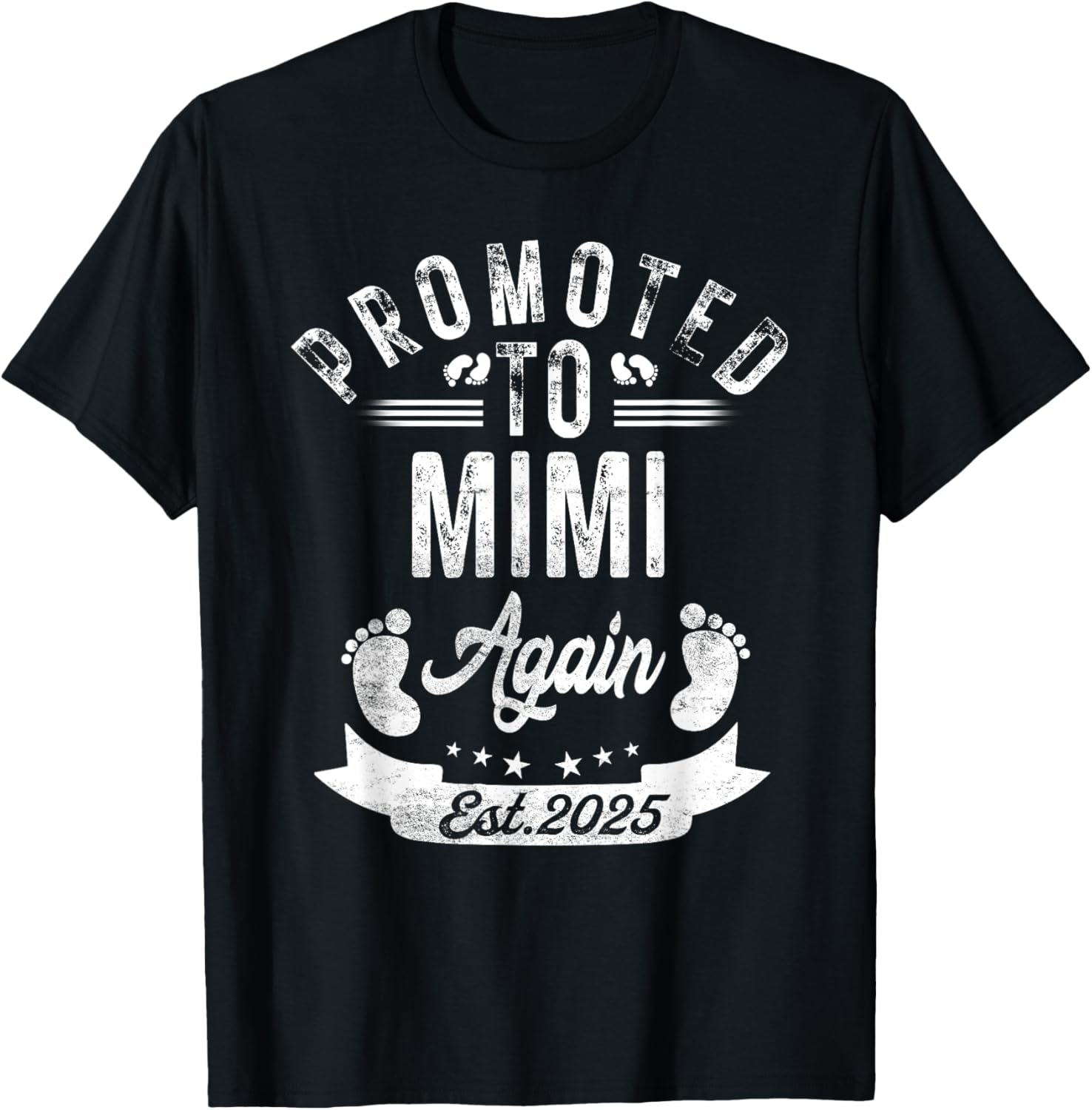 Promoted to Mimi Again 2025 Pregnancy Announcement T-Shirt for Moms - 1