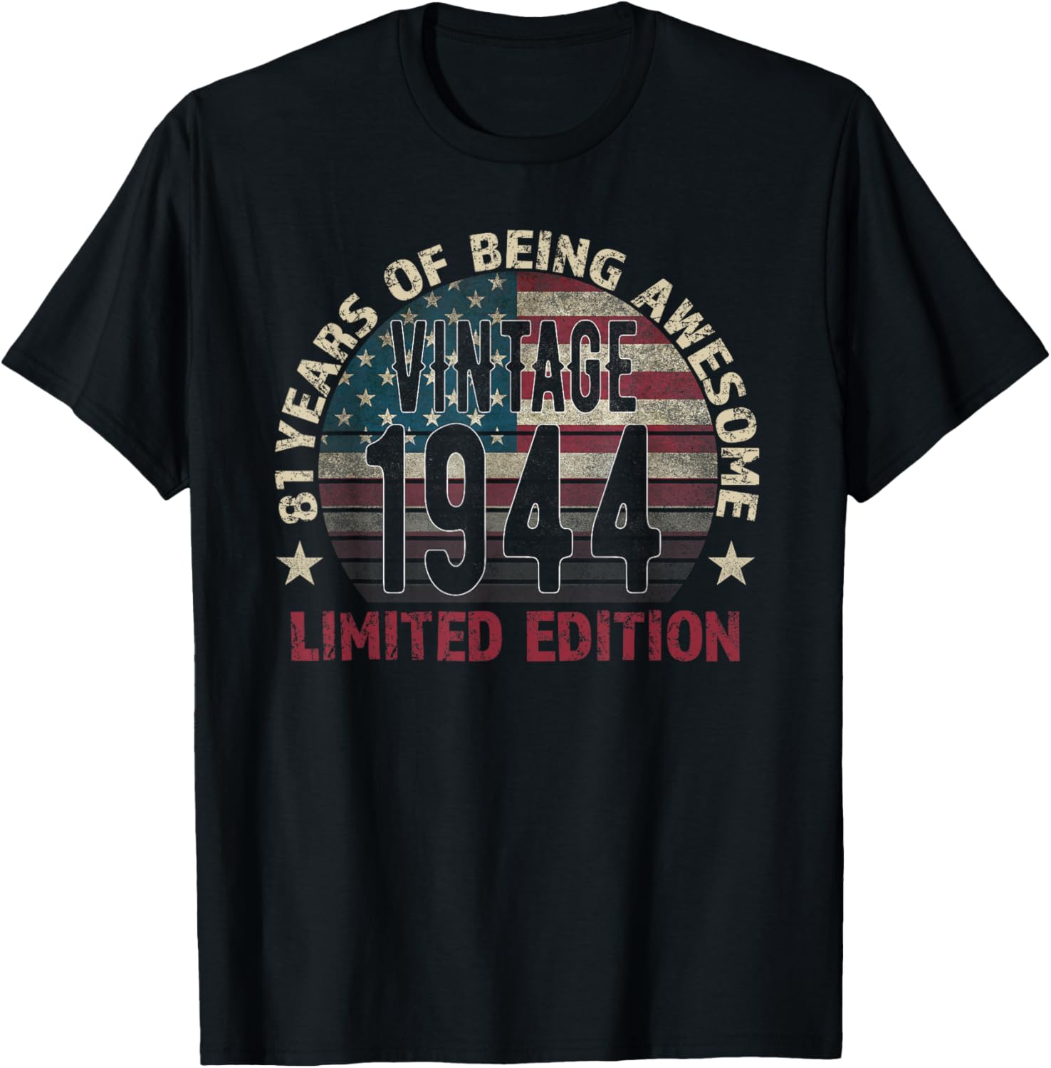 Vintage 81st Birthday T-Shirt for Men Born in 1944 - Perfect Gift! - 2