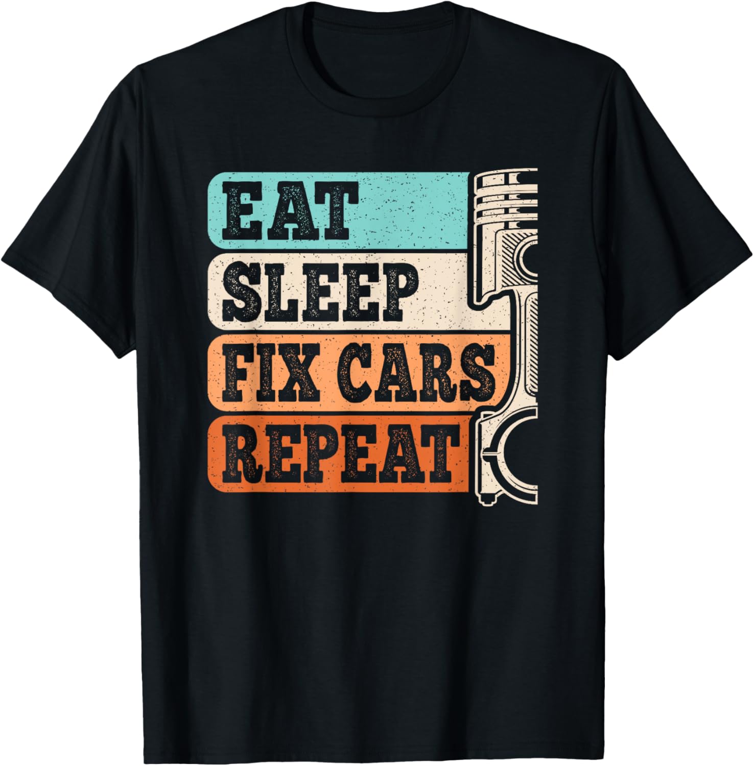 Retro Eat Sleep Fix Cars Repeat T-Shirt for Auto Mechanics Men - 5