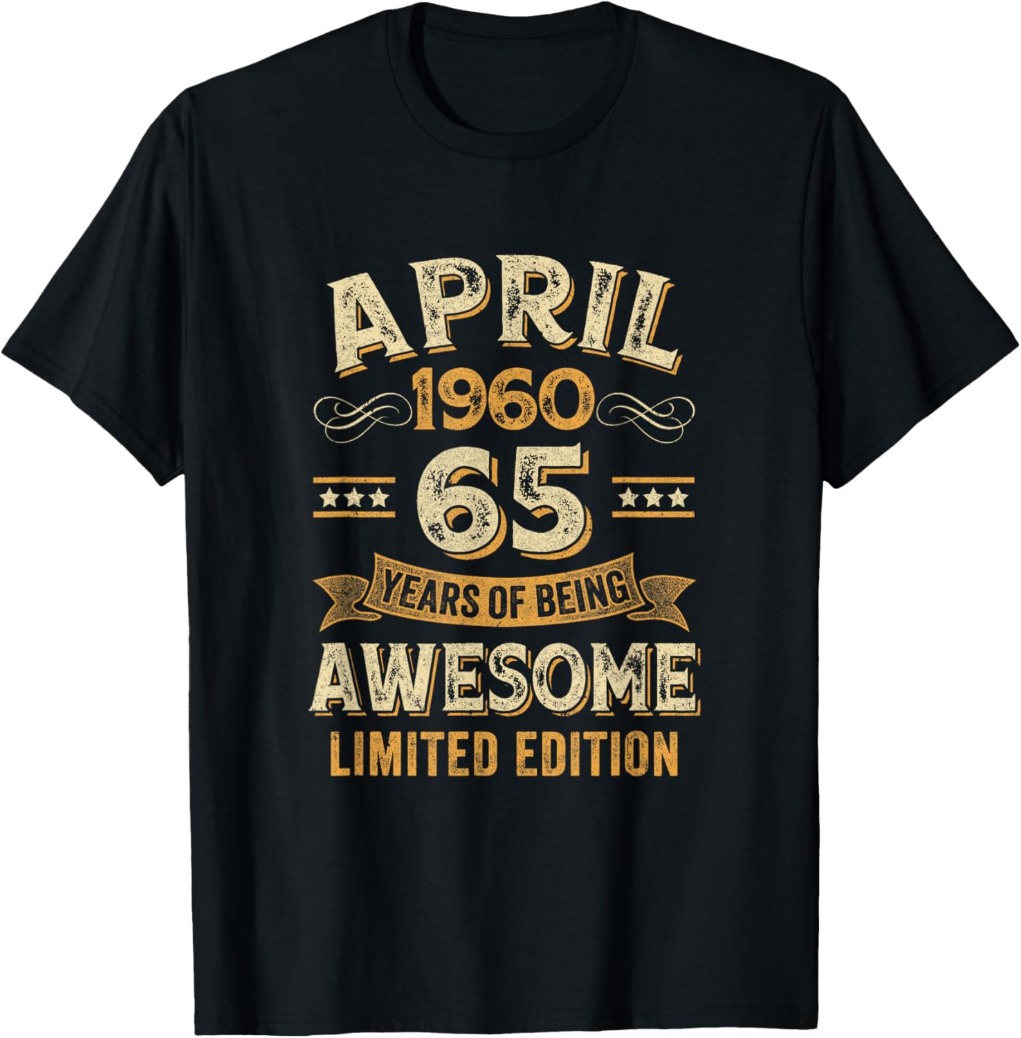 Vintage 65th Birthday T-Shirt Awesome April 1960 Design for Celebrations - 4