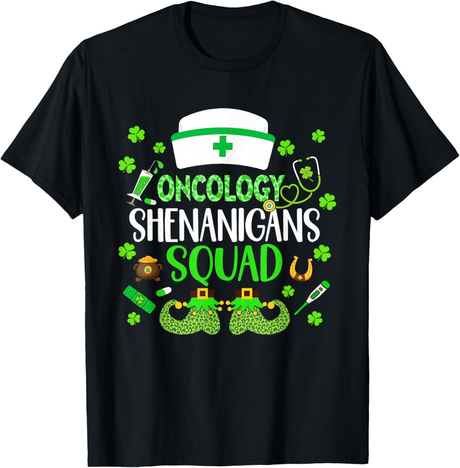 Oncology Nurse St Patricks Day Scrub T-Shirt Fun Crew Design - 9