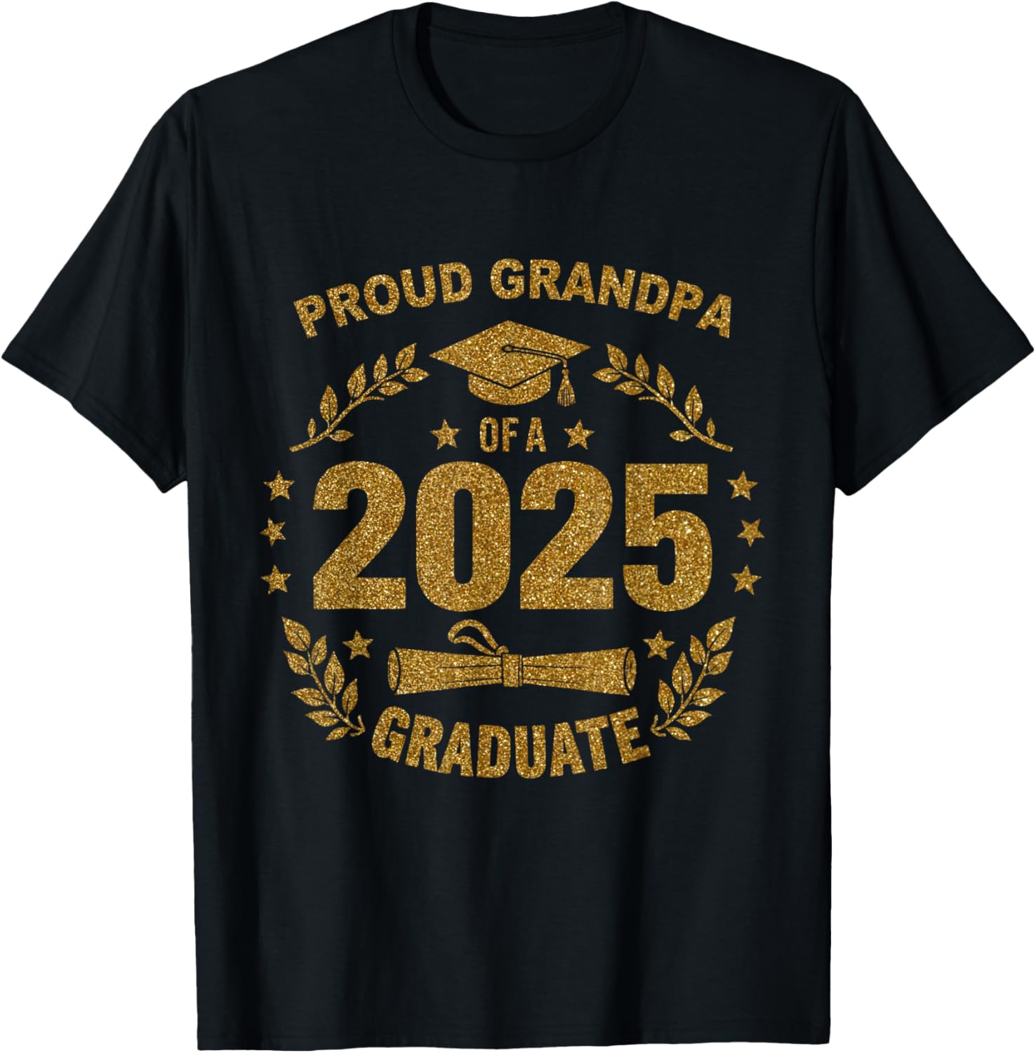 Proud Grandpa 2025 Class of 25 Graduate T-Shirt for Seniors - 10