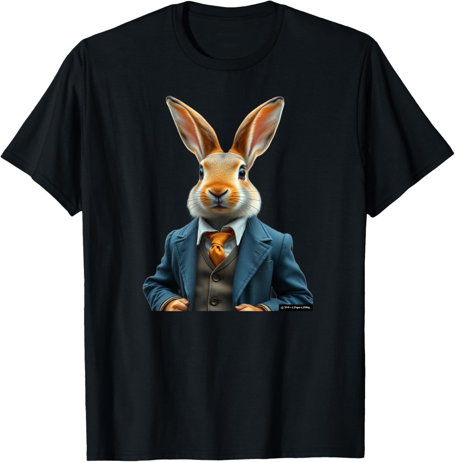 Vintage Easter Bunny T-Shirt with Rabbit in a Suit for Wild Hunters - 12