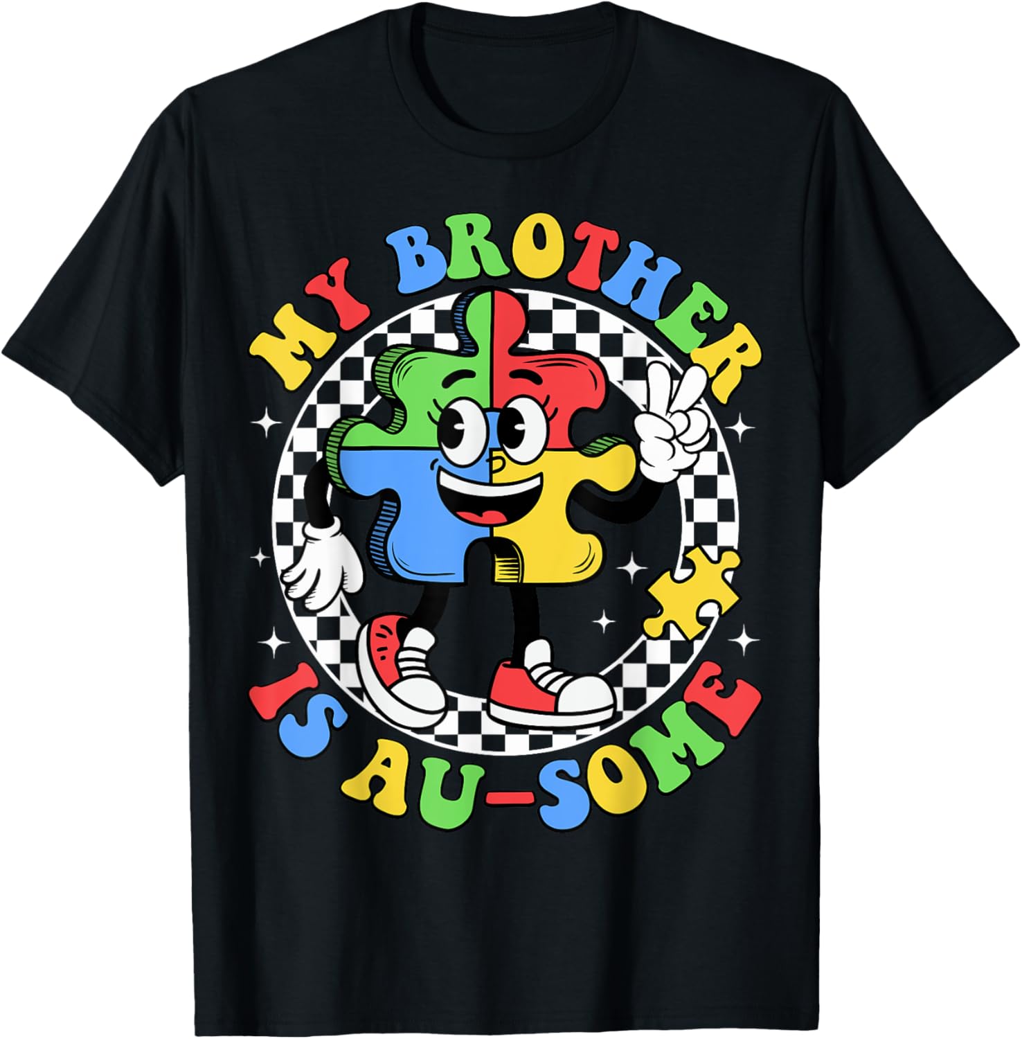 Retro Awesome Sister T-Shirt for Autism Awareness, Fun and Stylish Design - 20