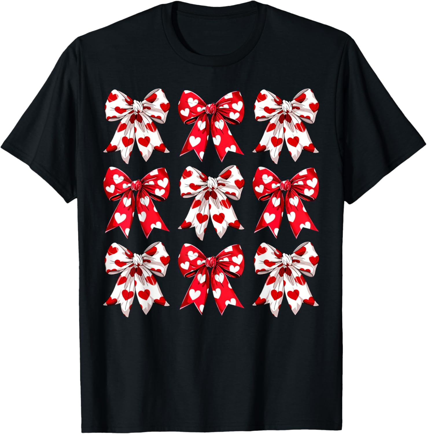 Valentine's Day Heart Bow T-Shirt for Women, Girls, Kids & Toddlers - 22