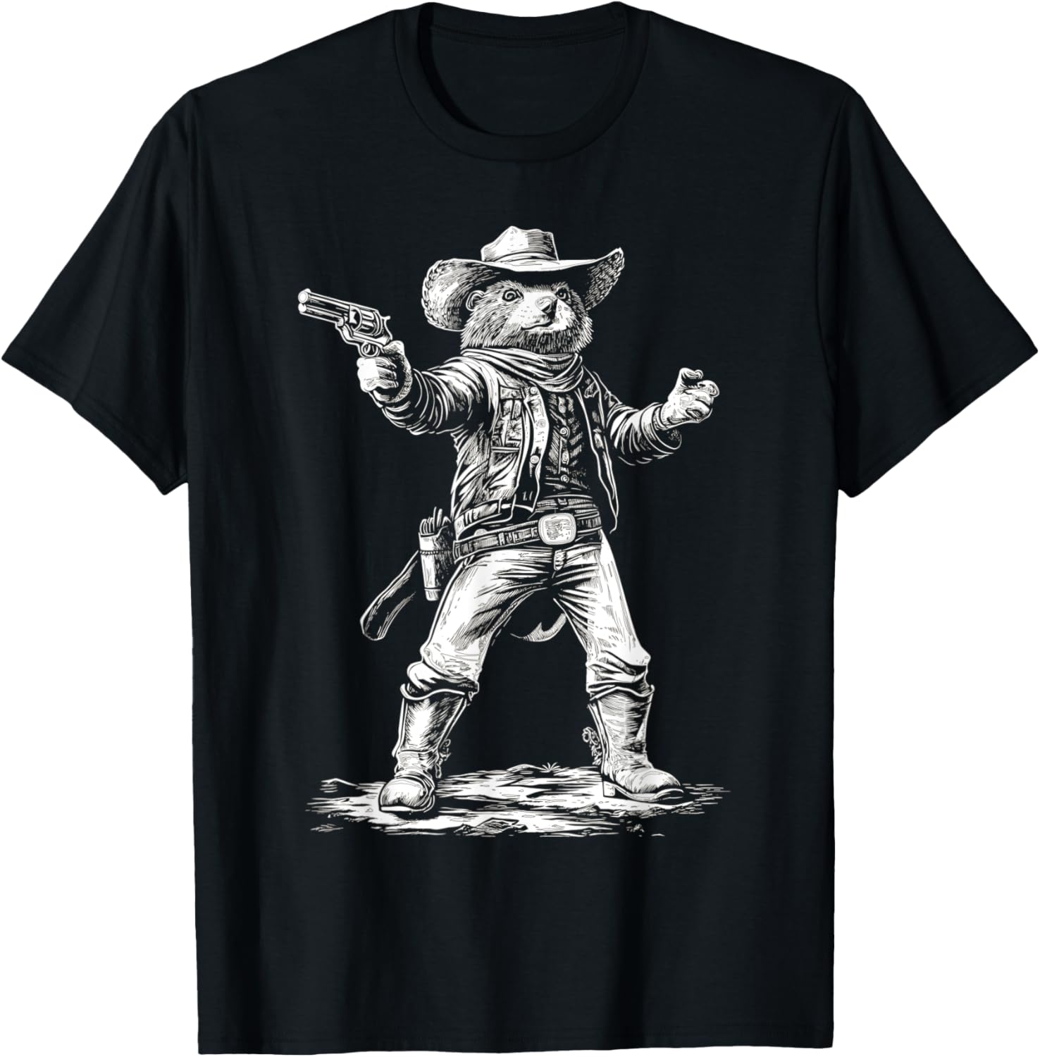 Honey Badger Cowboy Rustic Western T-Shirt for Unique Style Lovers - 1