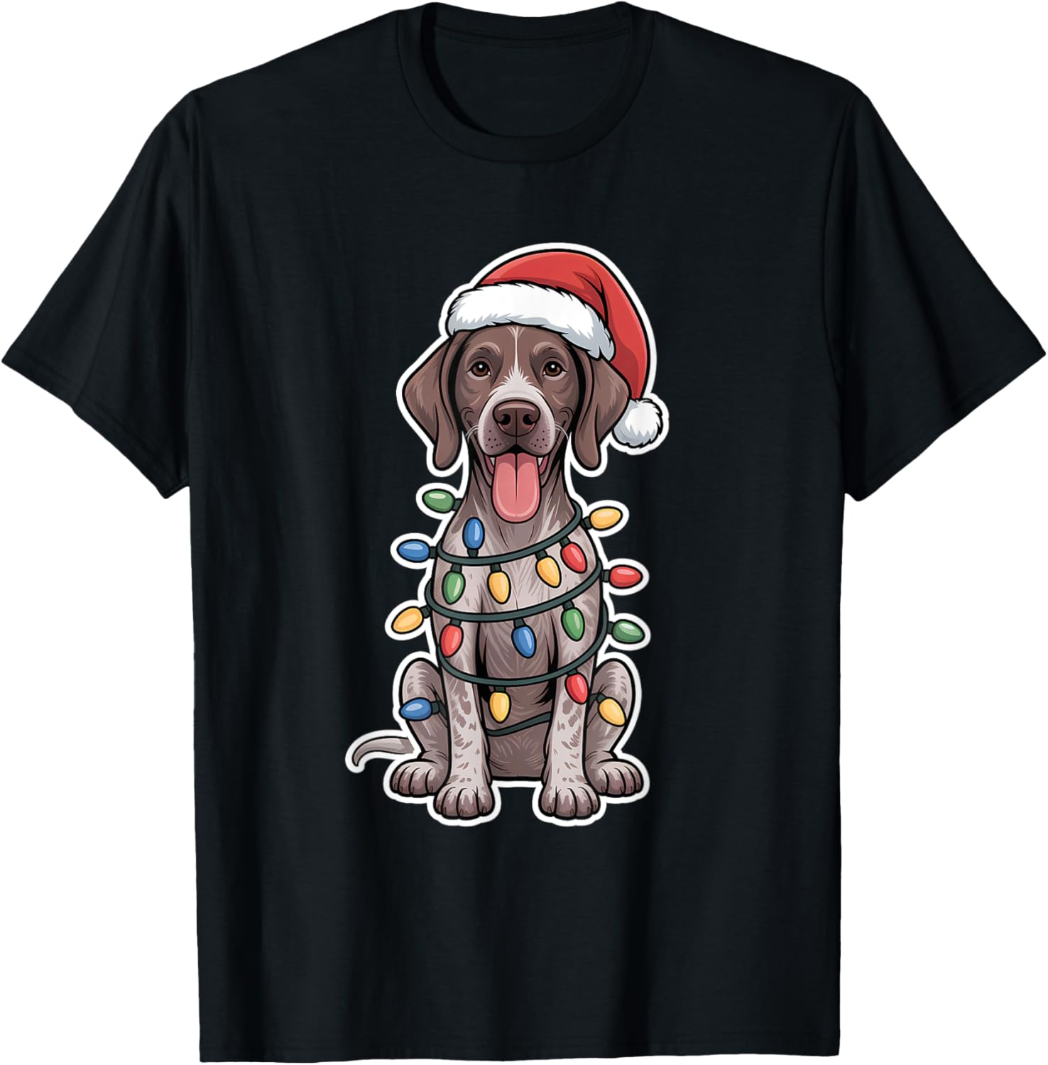 German Shorthaired Pointer Christmas Lights T-Shirt for Dog Lovers - 2