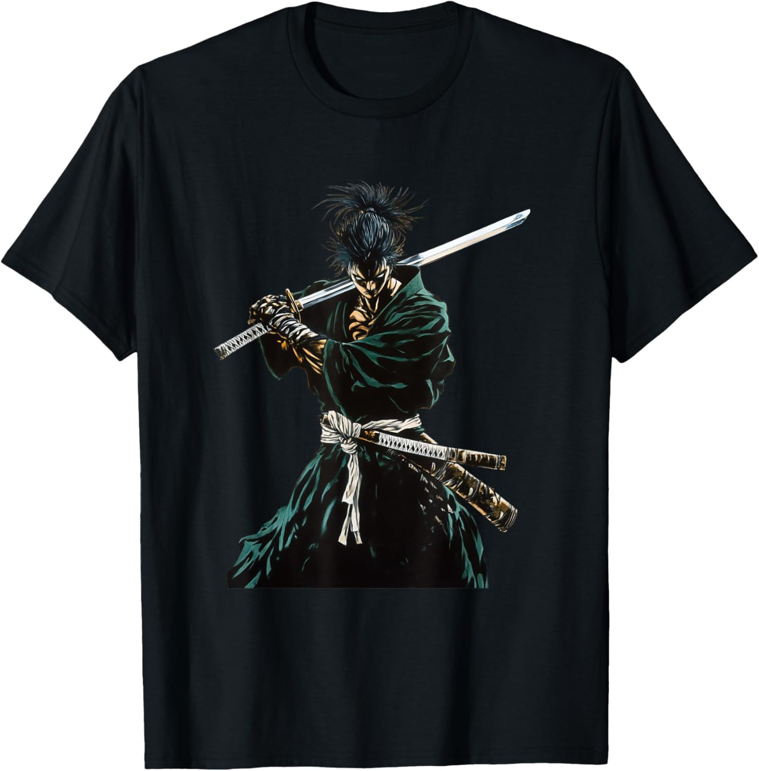 Samurai Warrior Vintage Japanese Anime Art Graphic T-Shirt for Fans - 2