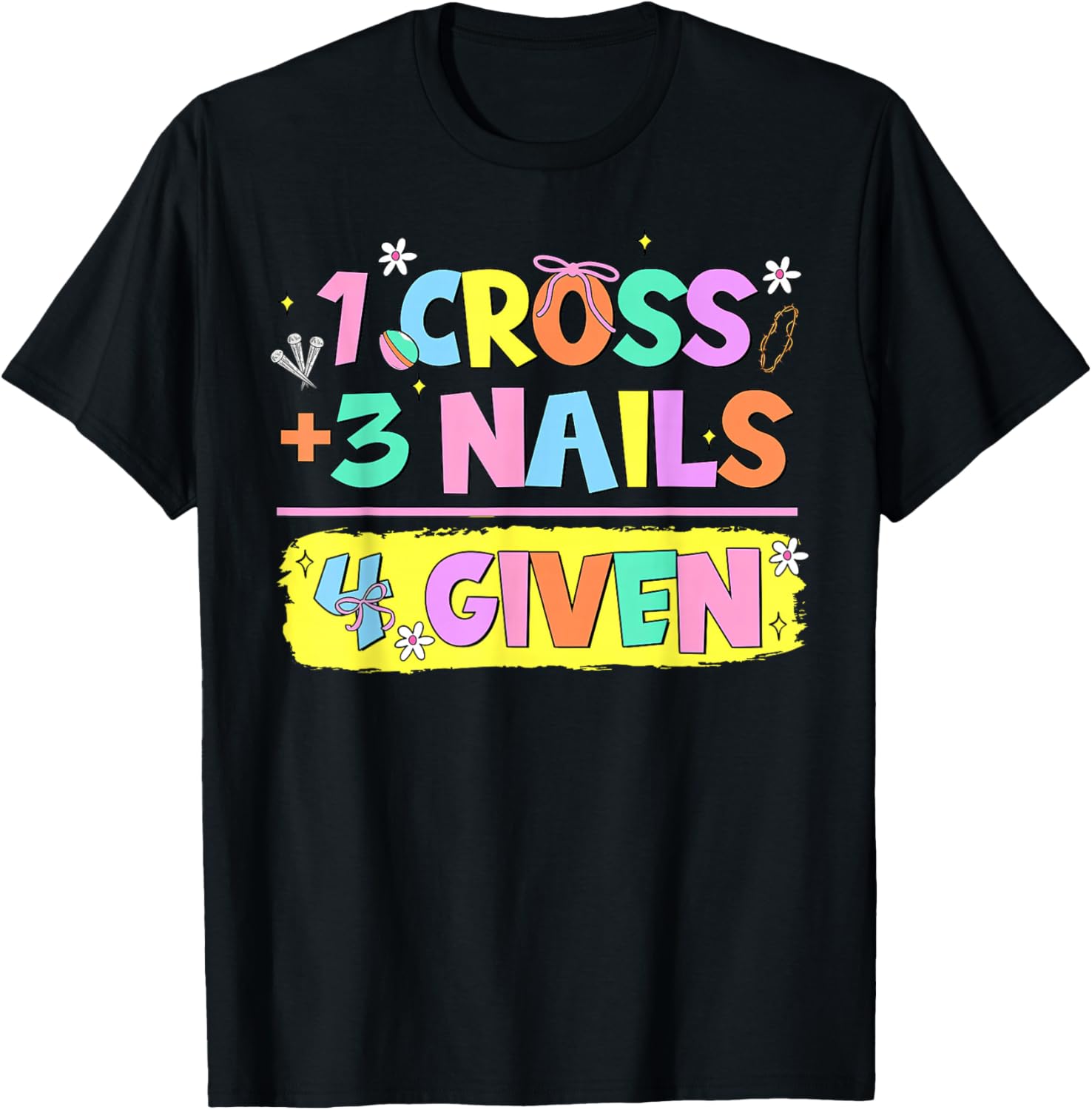 Happy Easter Christian T-Shirt with Cross and Nails Design for Believers - 6