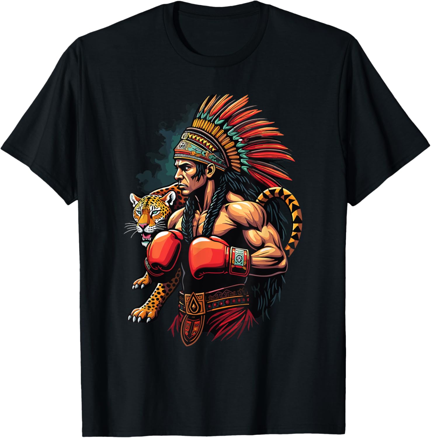 Inca Warrior Jaguar Spirit T-Shirt for Mexican Boxing Fans - 20