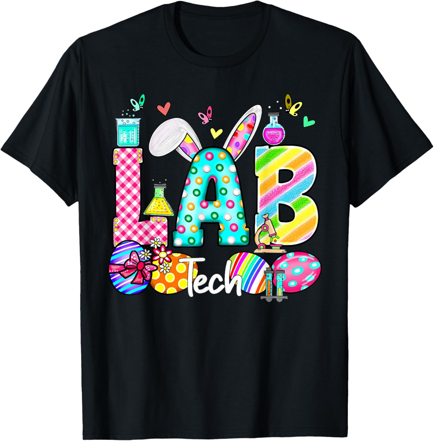 Easter Lab Tech Bunny T-Shirt for Scientists and Teachers - Fun Gift Idea - 1
