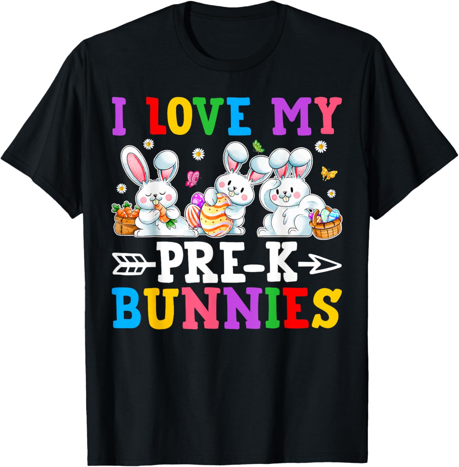 Funny I Love My Pre-K Bunnies T-Shirt for Preschool Teachers Easter Fun - 21