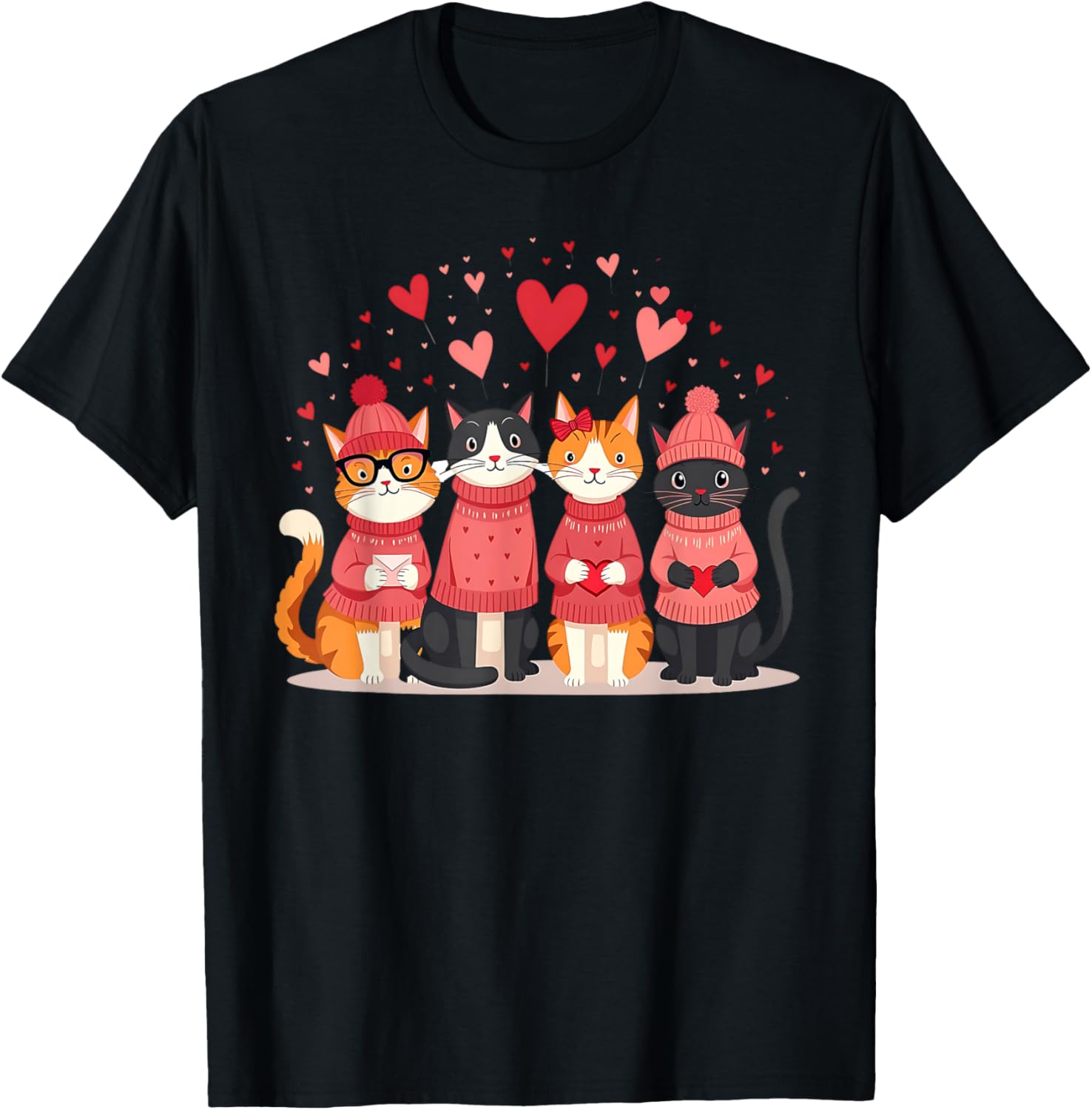Happy Valentine Day Cat T-Shirt for Women and Girls - Perfect for Cat Lovers - 17