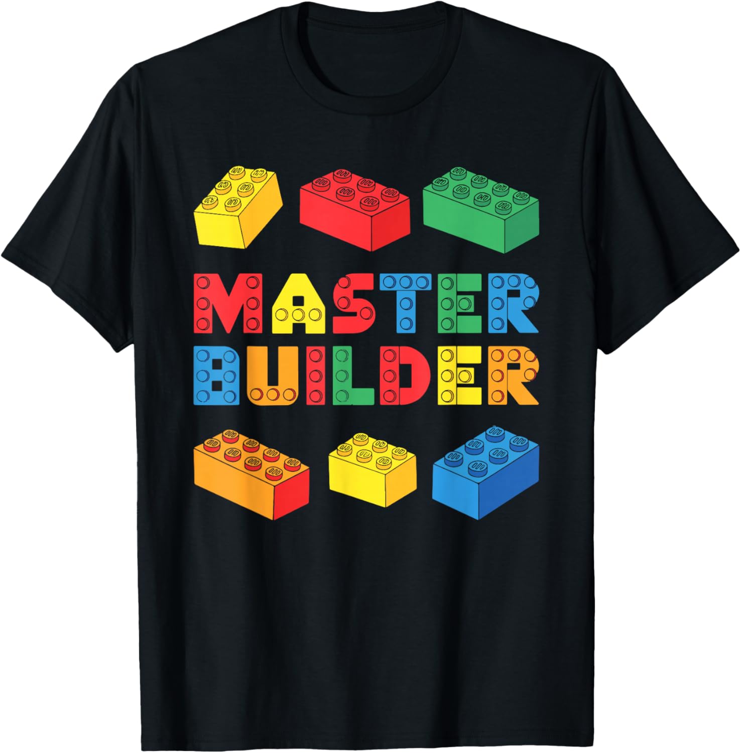 Master Builder T-Shirt for Kids and Adults with Fun Brick Design - 14