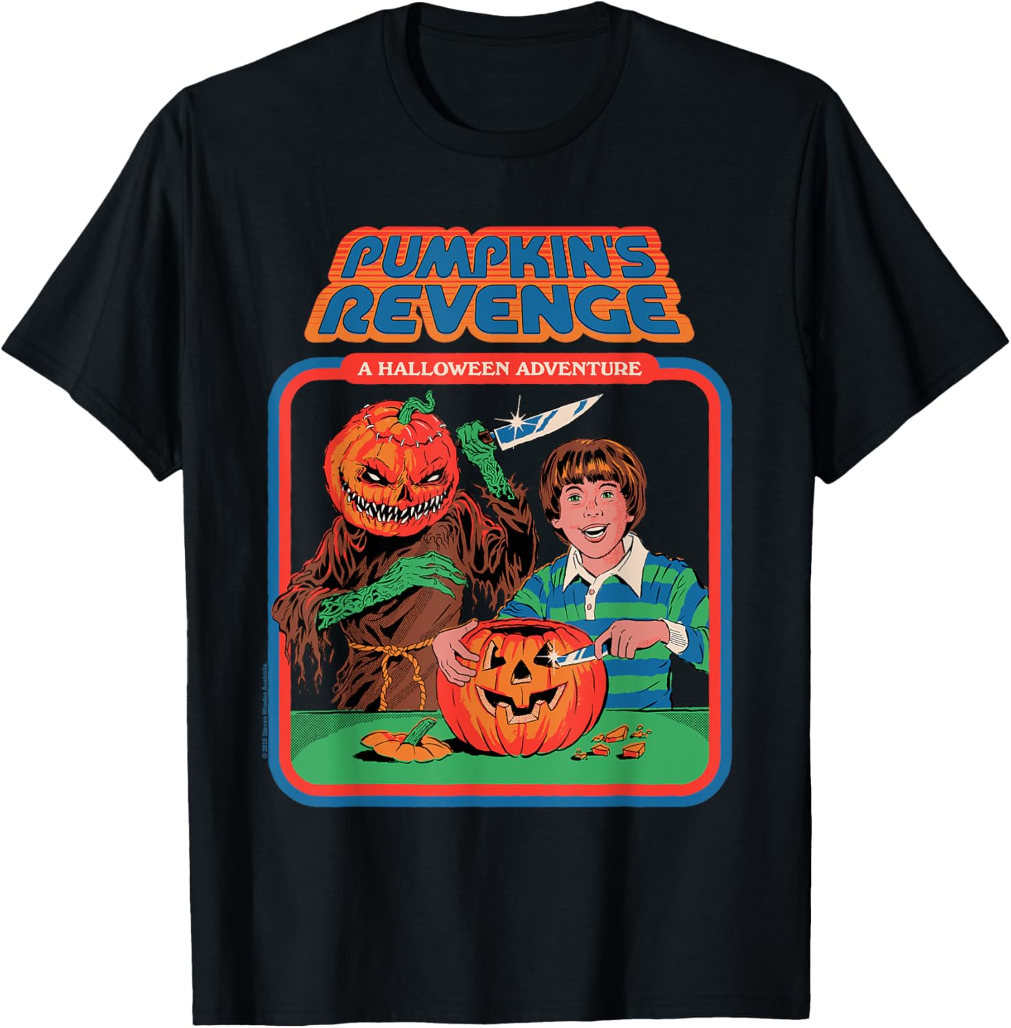 Pumpkins Revenge Halloween Funny Sarcastic Retro T-Shirt for Adults - 1