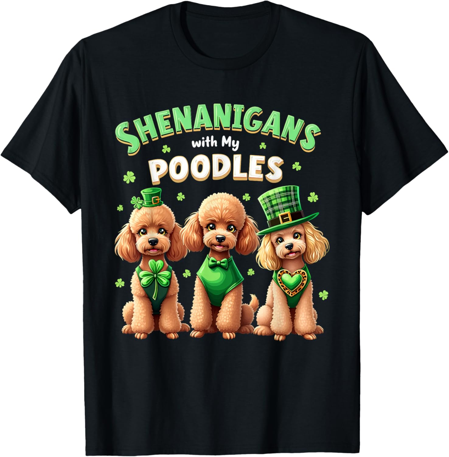 St Patricks Day Irish Poodle Shamrock T-Shirt for Fun Celebrations - 16