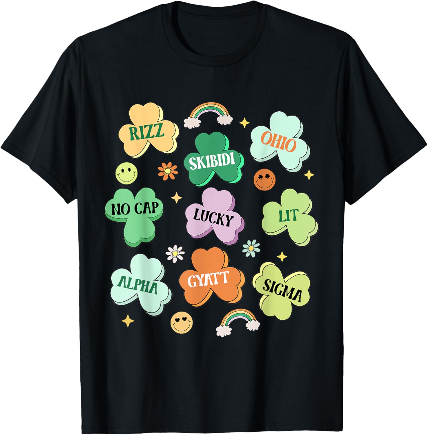 Funny Skibidi St Patricks Day Shamrock T-Shirt for Kids and Teens - 16