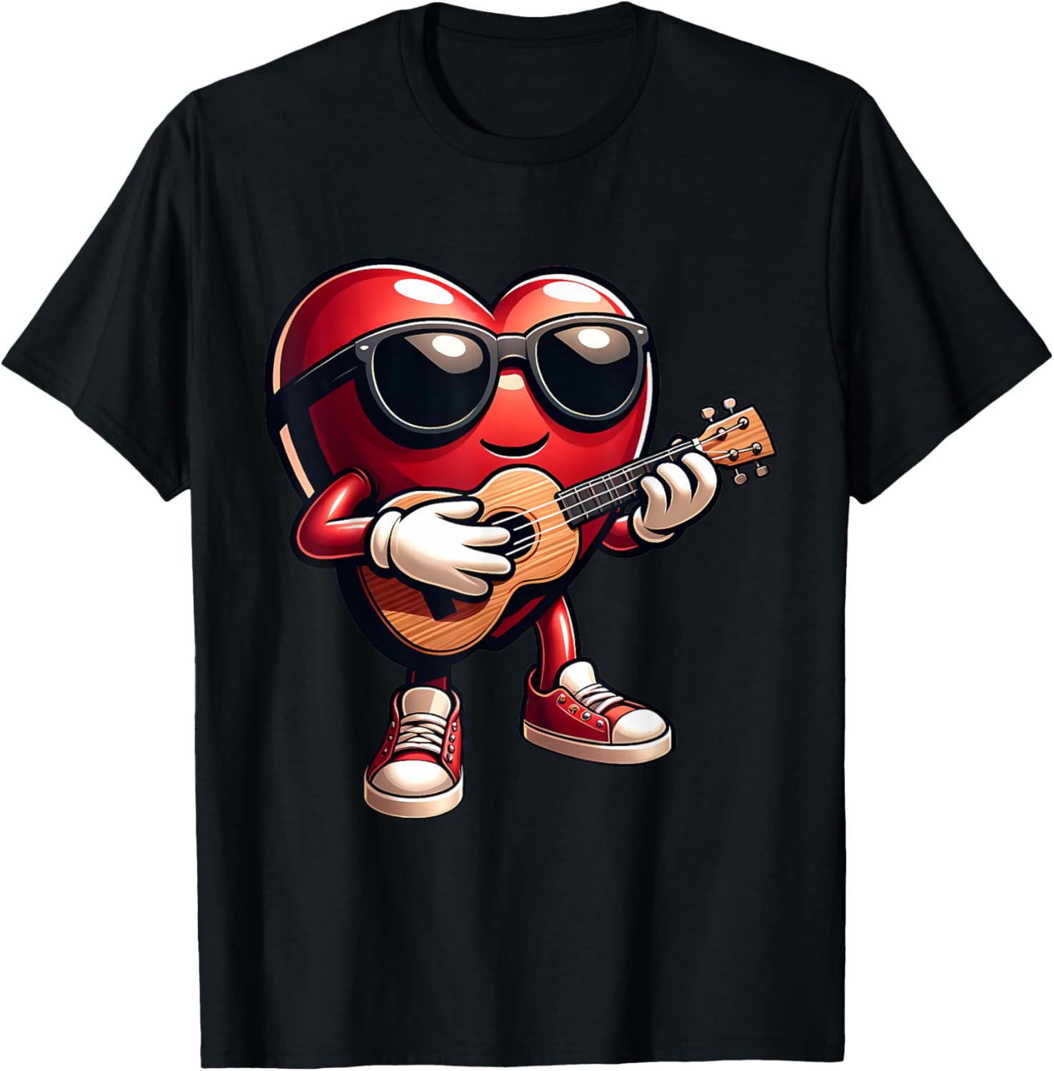 Heart Ukulele Love T-Shirt for Musicians Perfect for Valentine's Day - 13