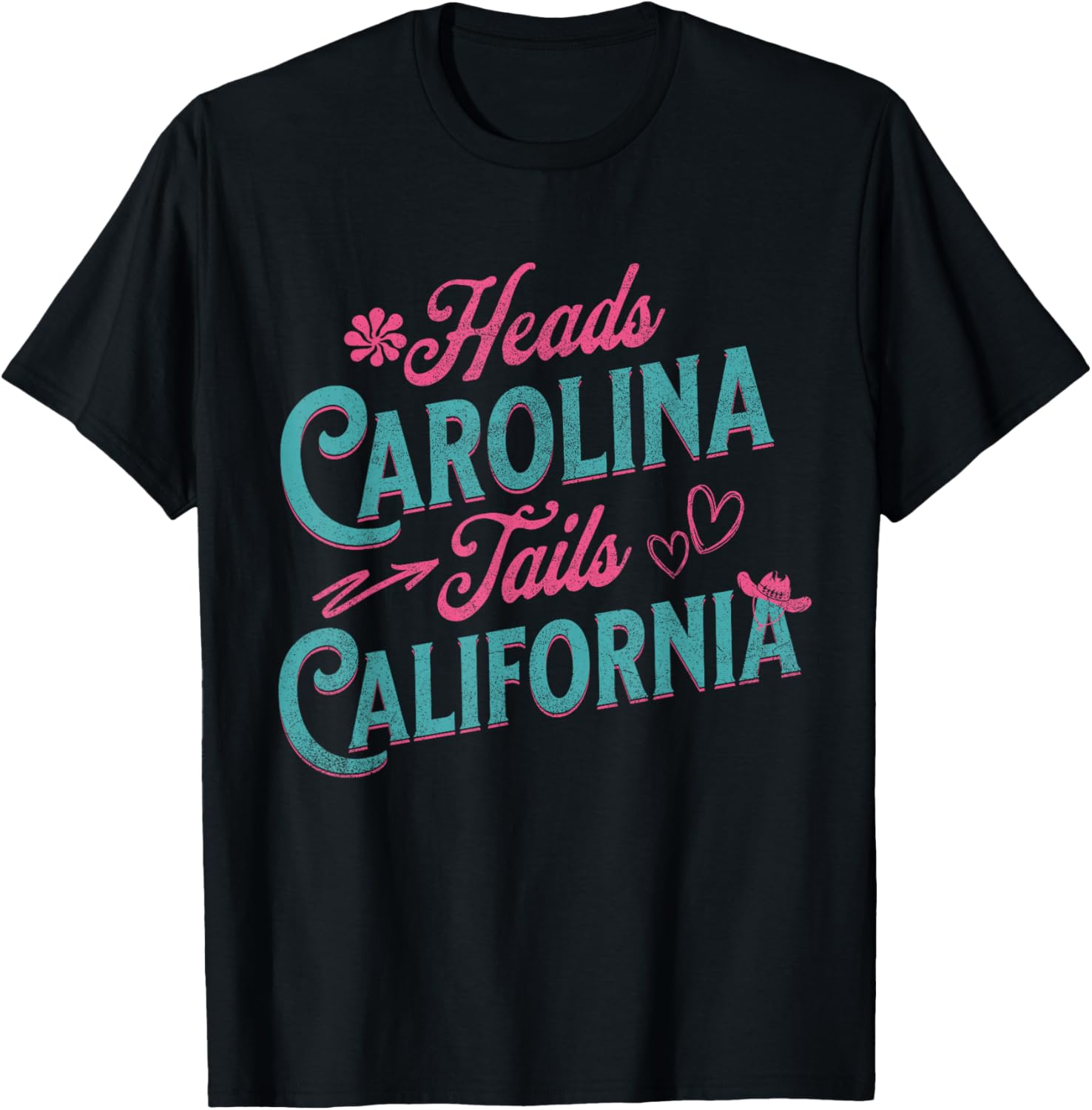 Heads Carolina Tail California Vintage T-Shirt Retro Style Apparel - 1
