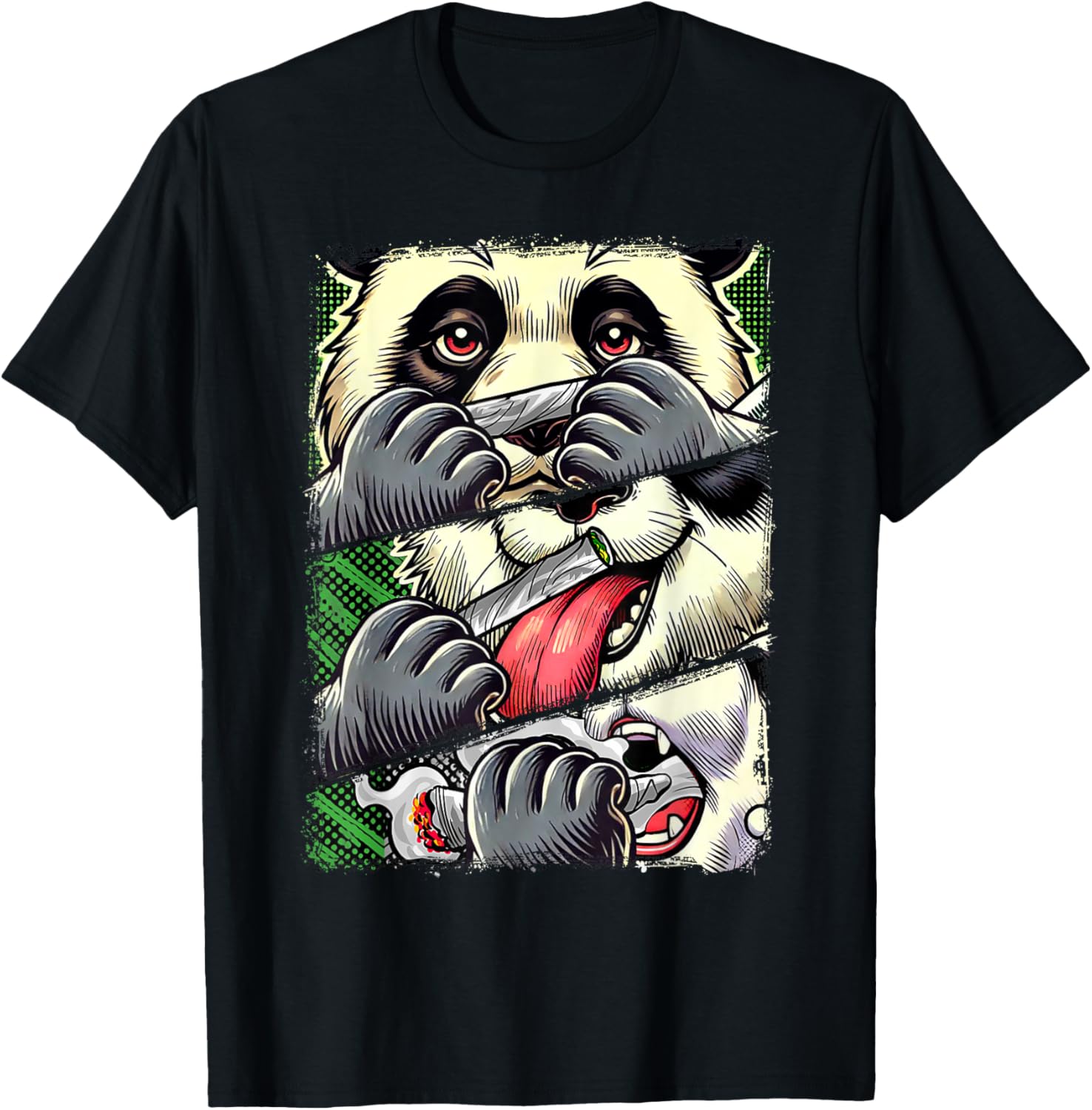 Cute Stoner Babe 420 Panda Smoking Weed T-Shirt for Cannabis Lovers - 12