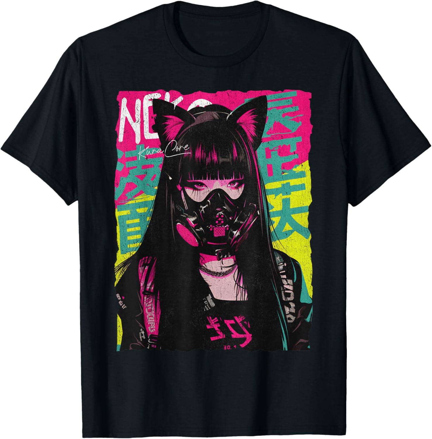Japan Streetwear Cyberpunk Neko Anime T-Shirt for Stylish Techwear Fans - 9