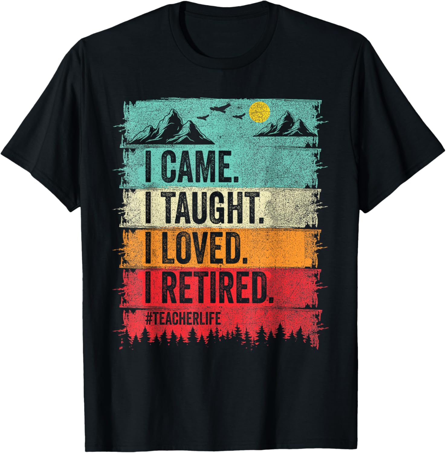 Funny Teacher Retirement T-Shirt - I Came I Taught I Loved Design - 7