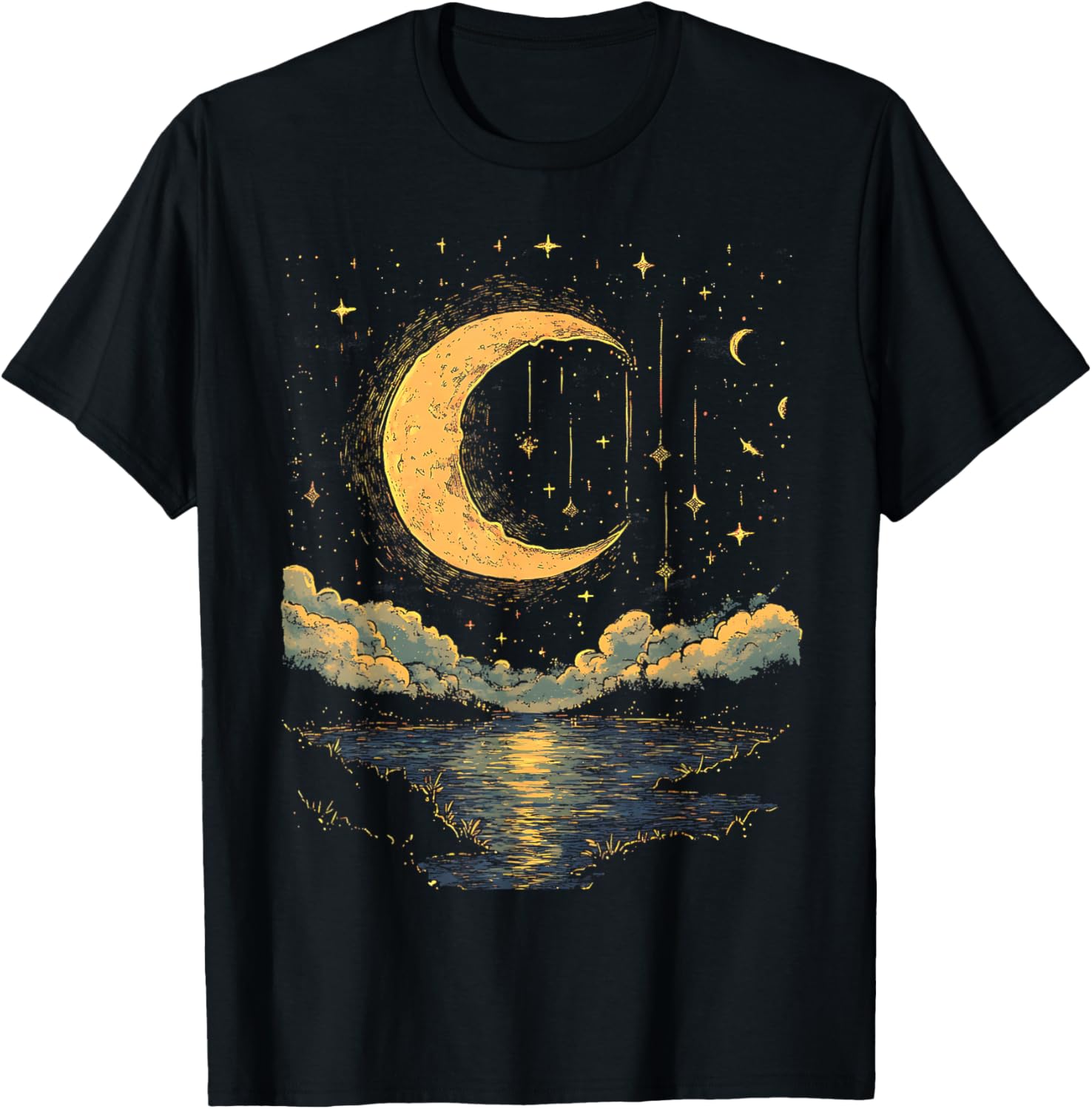 Boho Half Moon Vintage T-Shirt for Celestial Hippie Style Enthusiasts - 13