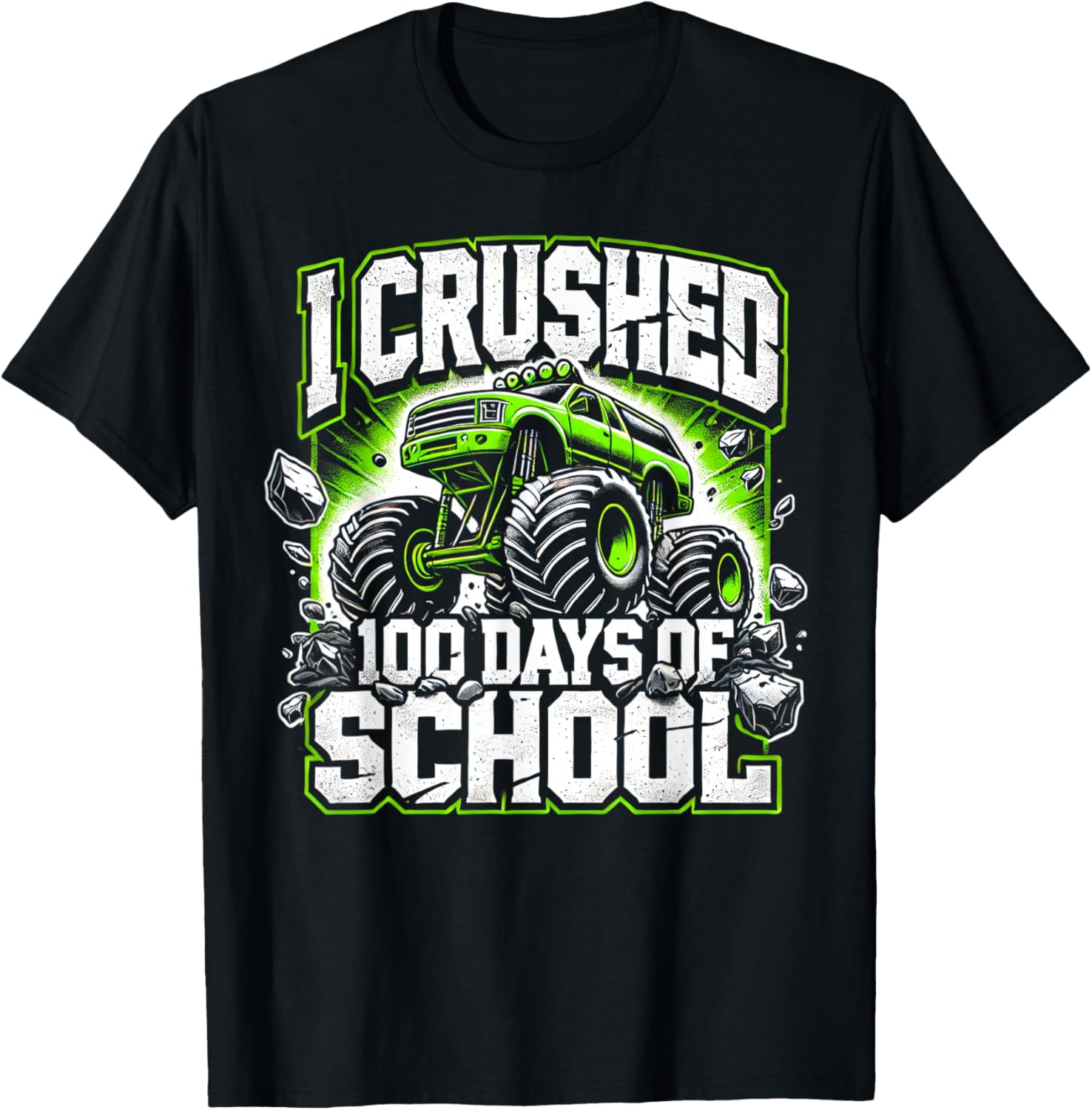 100 Days of School Monster Truck Shirt for Boys Fun 100th Day Celebration - 5