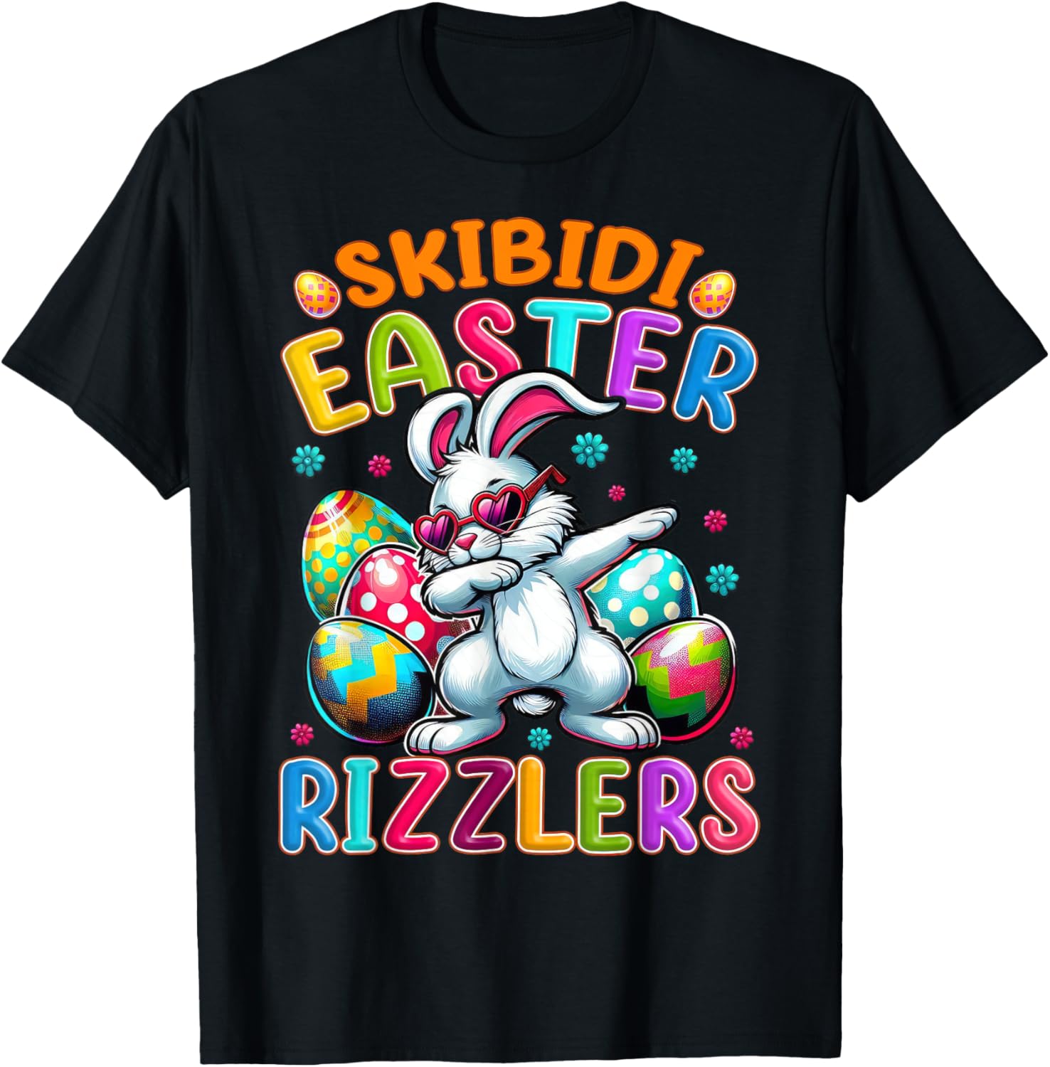 Dabbing Bunny Skibidi Easter Rizzlers T-Shirt for Gen Alpha Style - 16