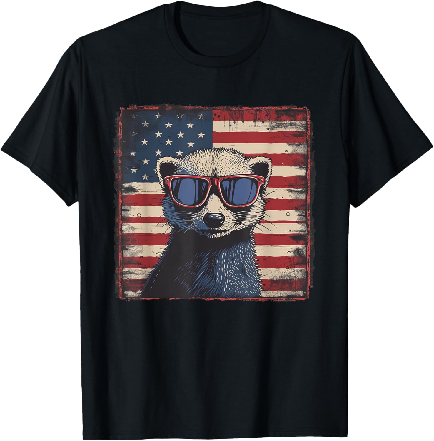Patriotic Ferret USA Flag Shirt for 4th of July Fun Lovers - 16