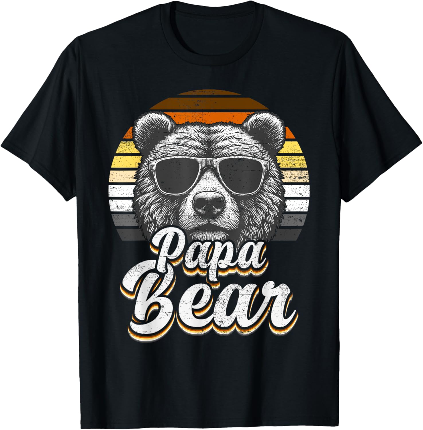 Papa Bear Gay Pride Retro Vintage Flag T-Shirt for LGBTQ+ Pride Fans - 4