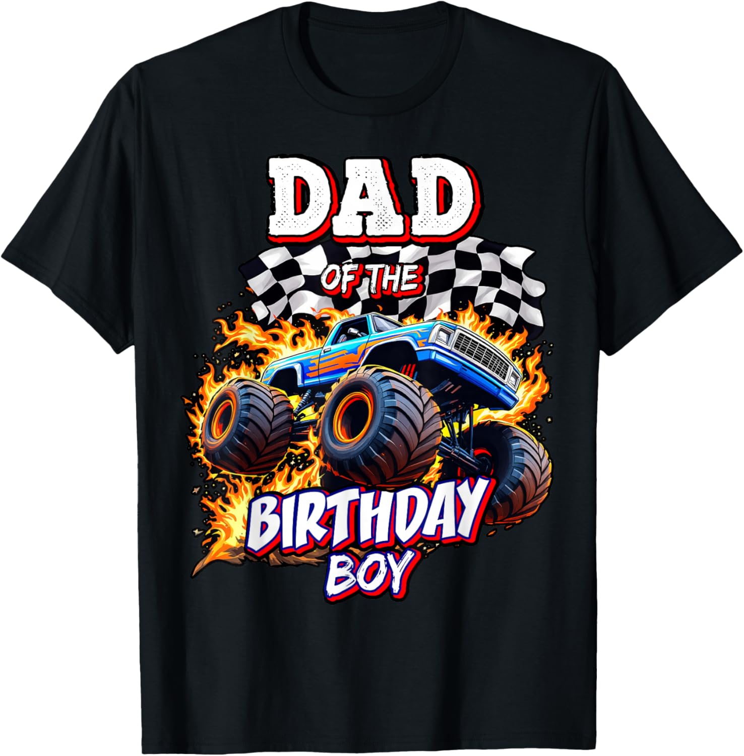 Dad of the Birthday Boy Monster Truck T-Shirt for Birthday Celebration - 1
