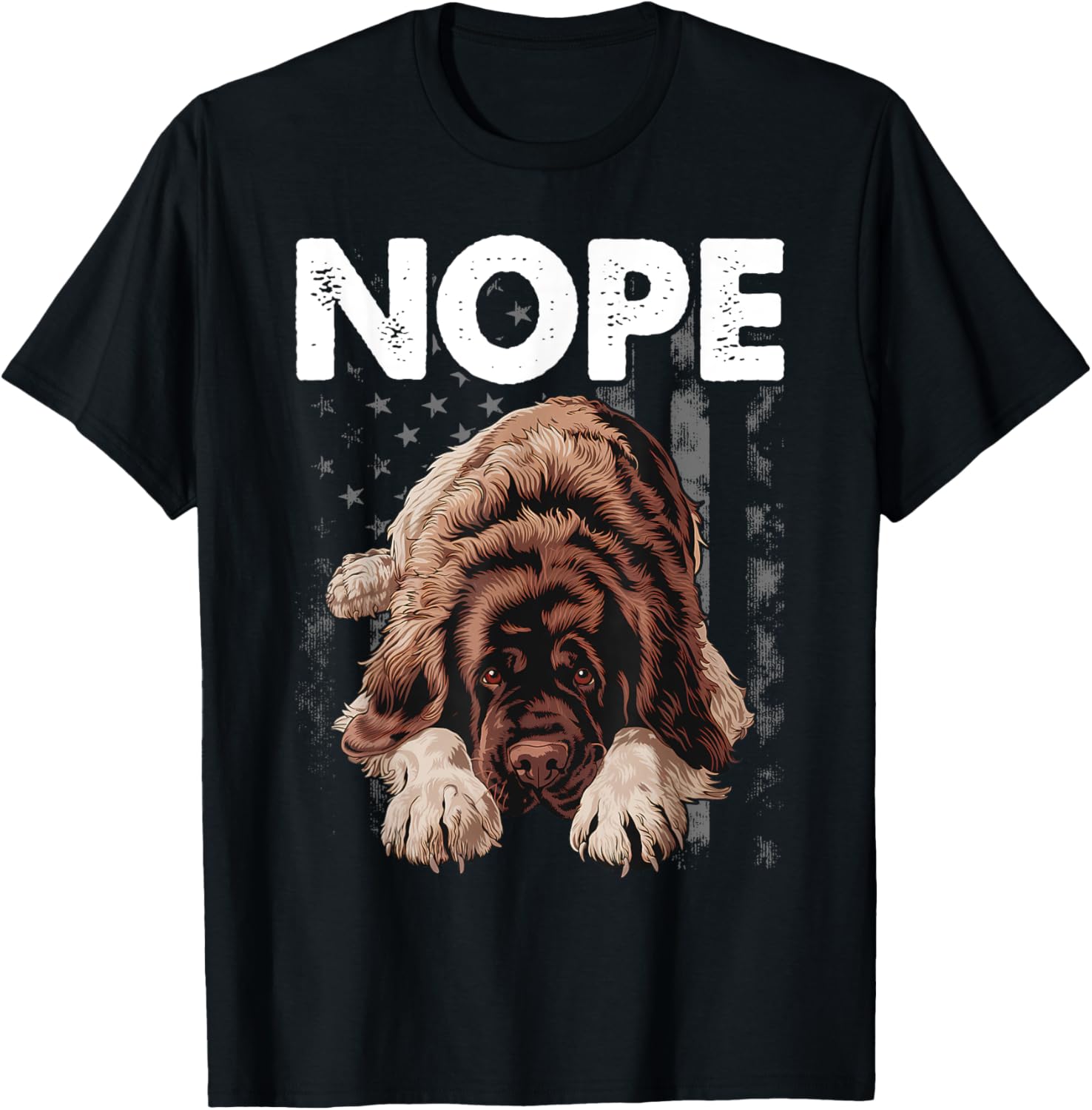 Funny Newfoundland NOPE Stubborn Newfie Dog Owners T-Shirt for Pets - 3