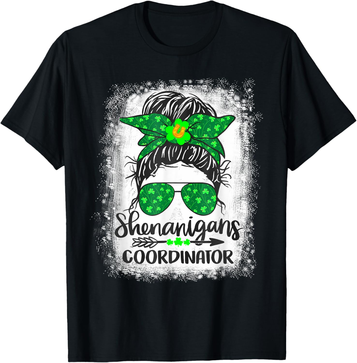 Shenanigans Coordinator Messy Bun St Patricks Day Women's T-Shirt - 14