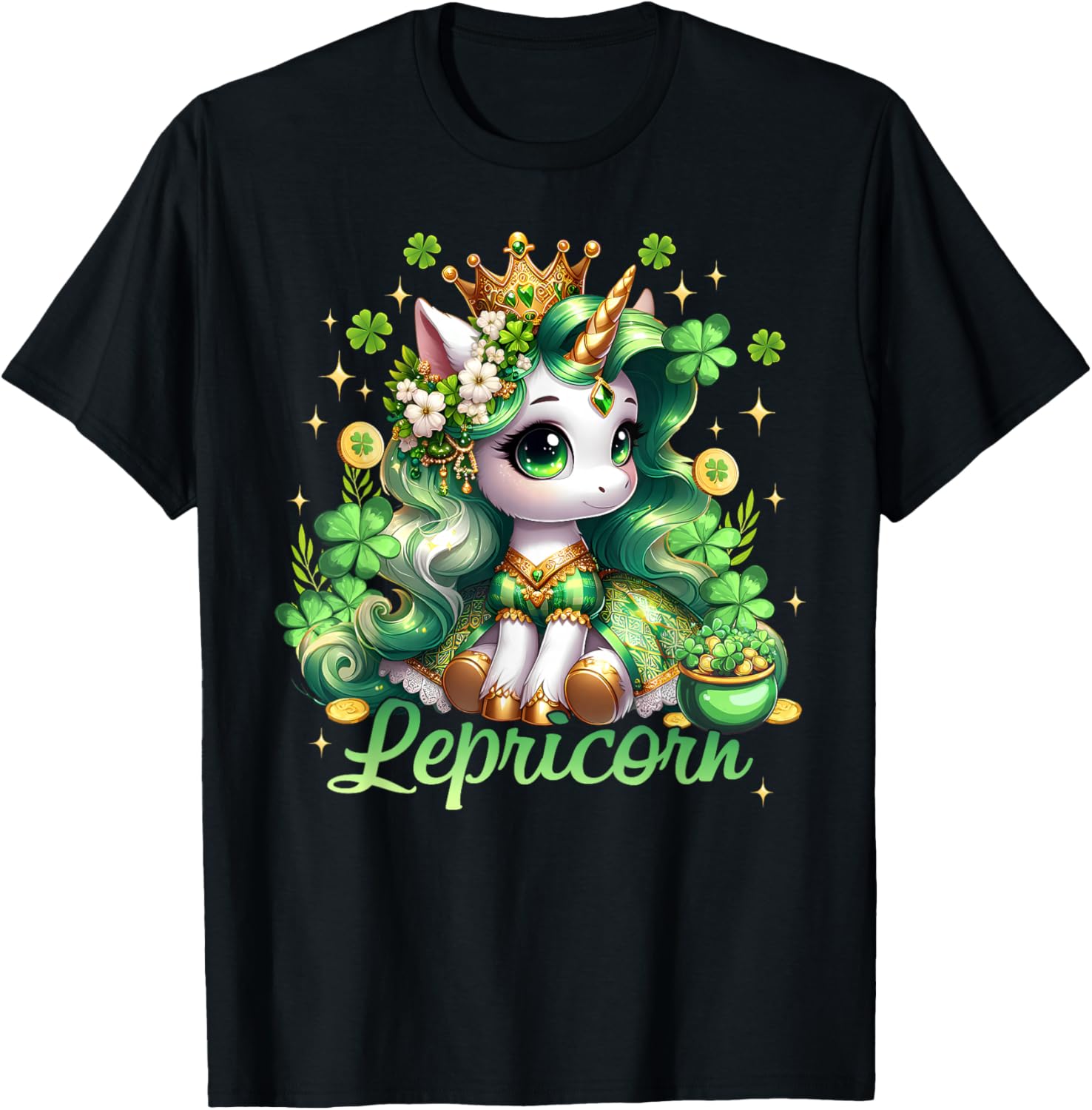 Lepricorn Unicorn St Patricks Day Girls T-Shirt for Kids Fun Style - 8