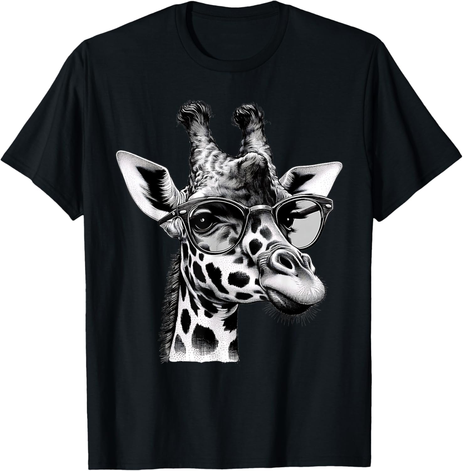 Cute Giraffe Glasses T-Shirt for Wildlife Animal Lovers and Enthusiasts - 17