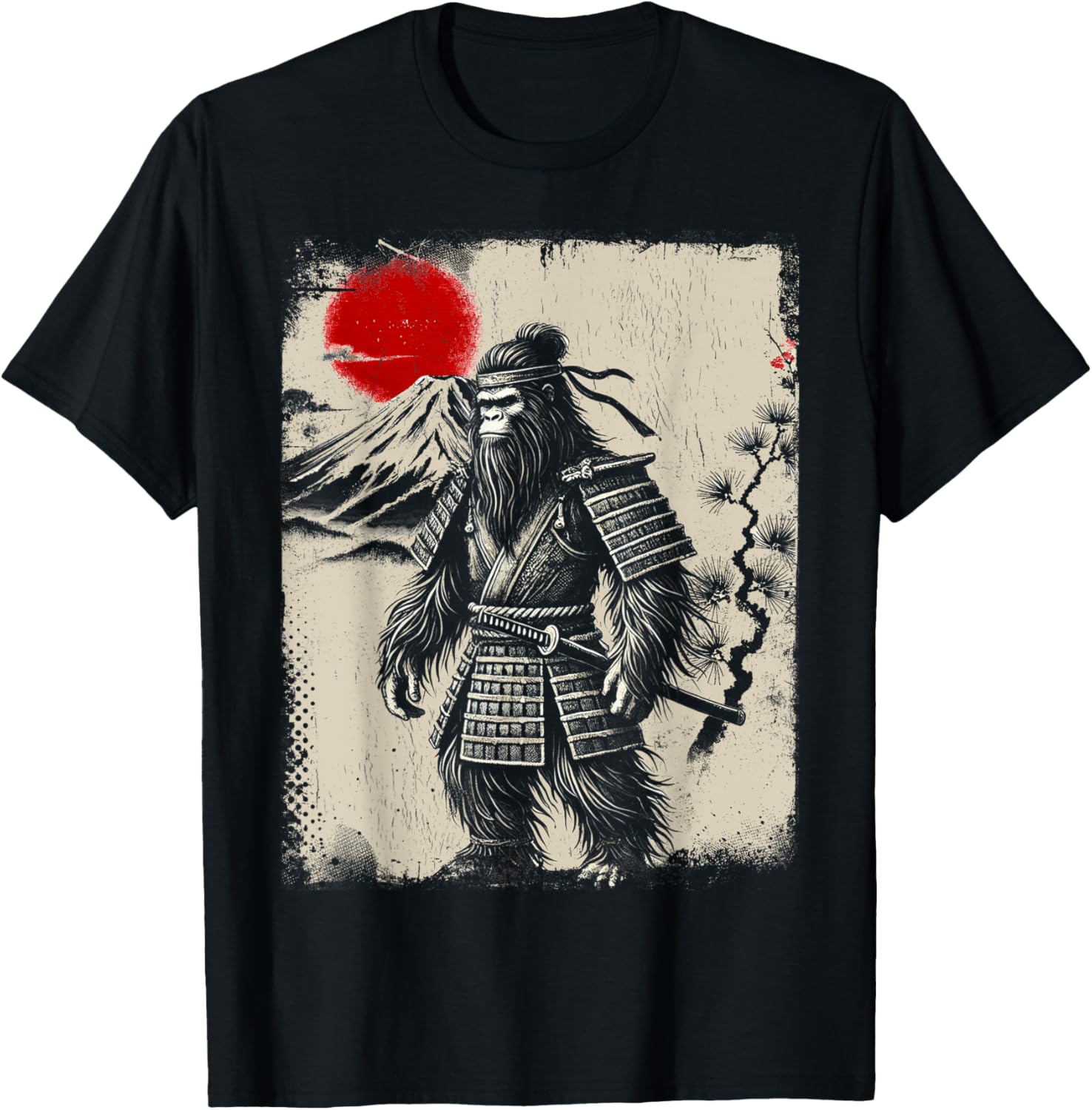 Vintage Bigfoot Ninja Samurai Ukiyo-e T-Shirt for Unique Style - 16