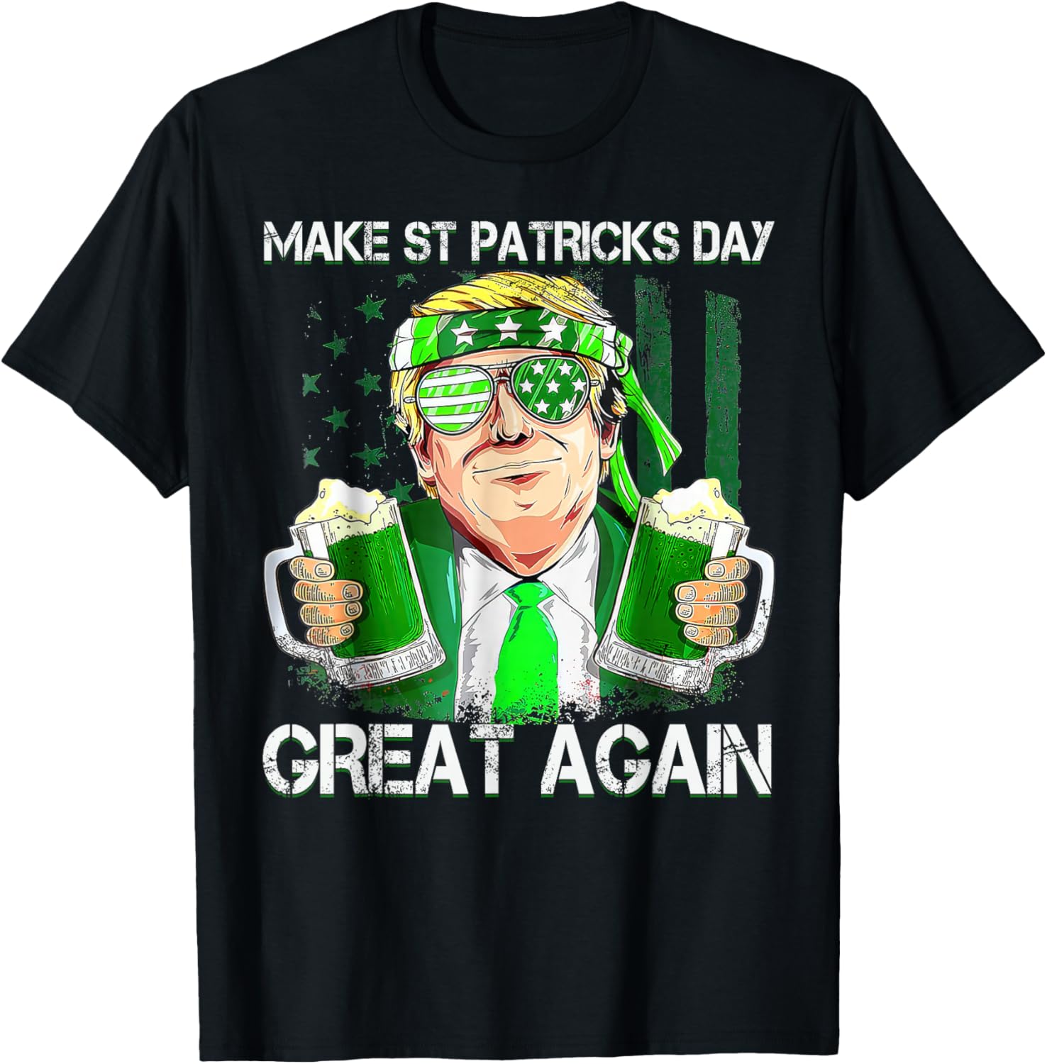 Funny St Patricks Day T-Shirt for Men and Women with US Flag Design - 10