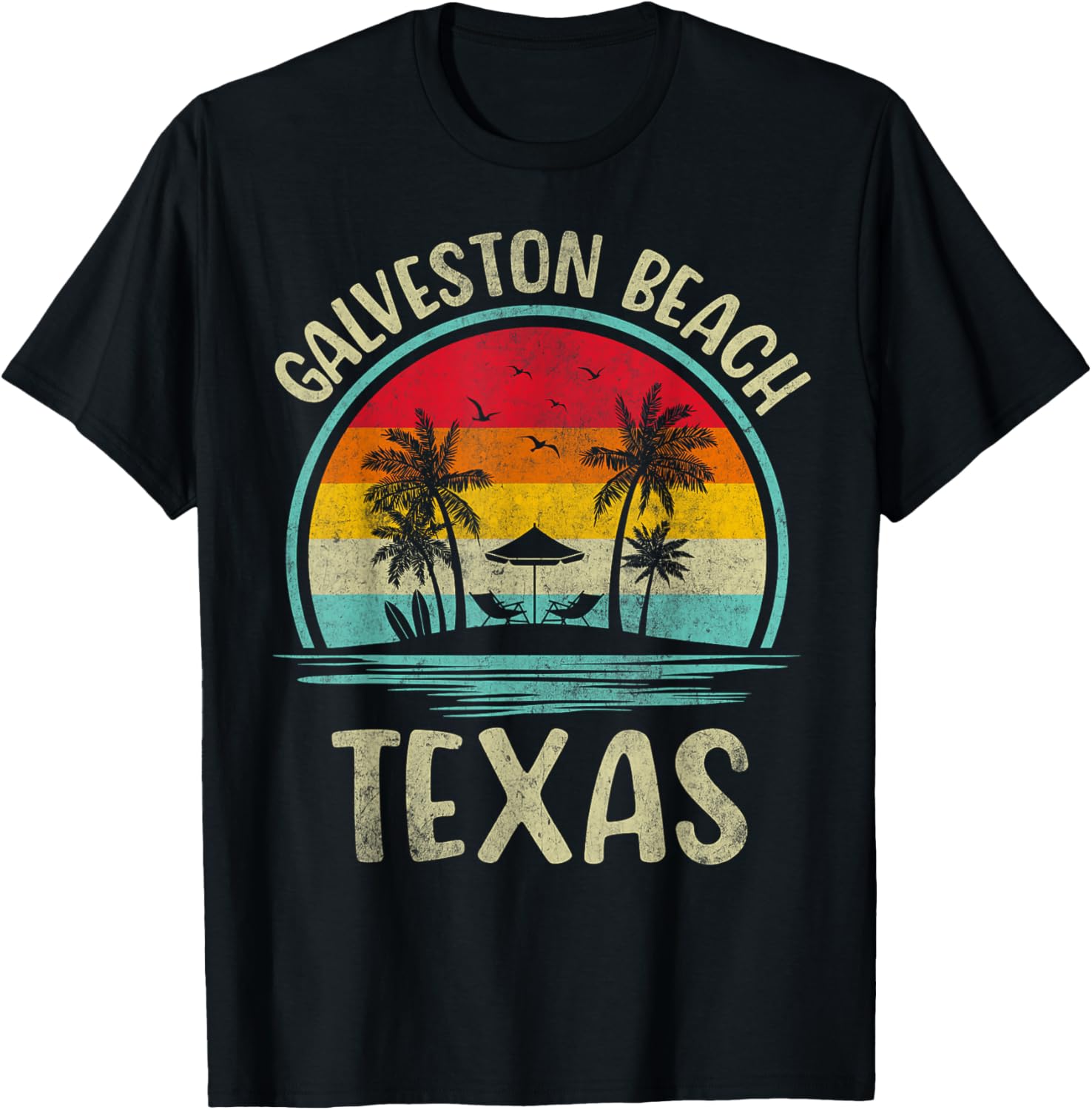 Galveston Beach Summer Vacation Palm Tree Family T-Shirt for Fun Days - 4