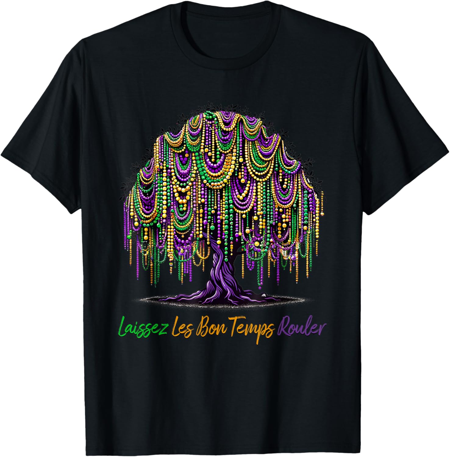 Laissez Les Bon Temps Rouler Mardi Gras Tree Beads T-Shirt for Festive Fun - 15