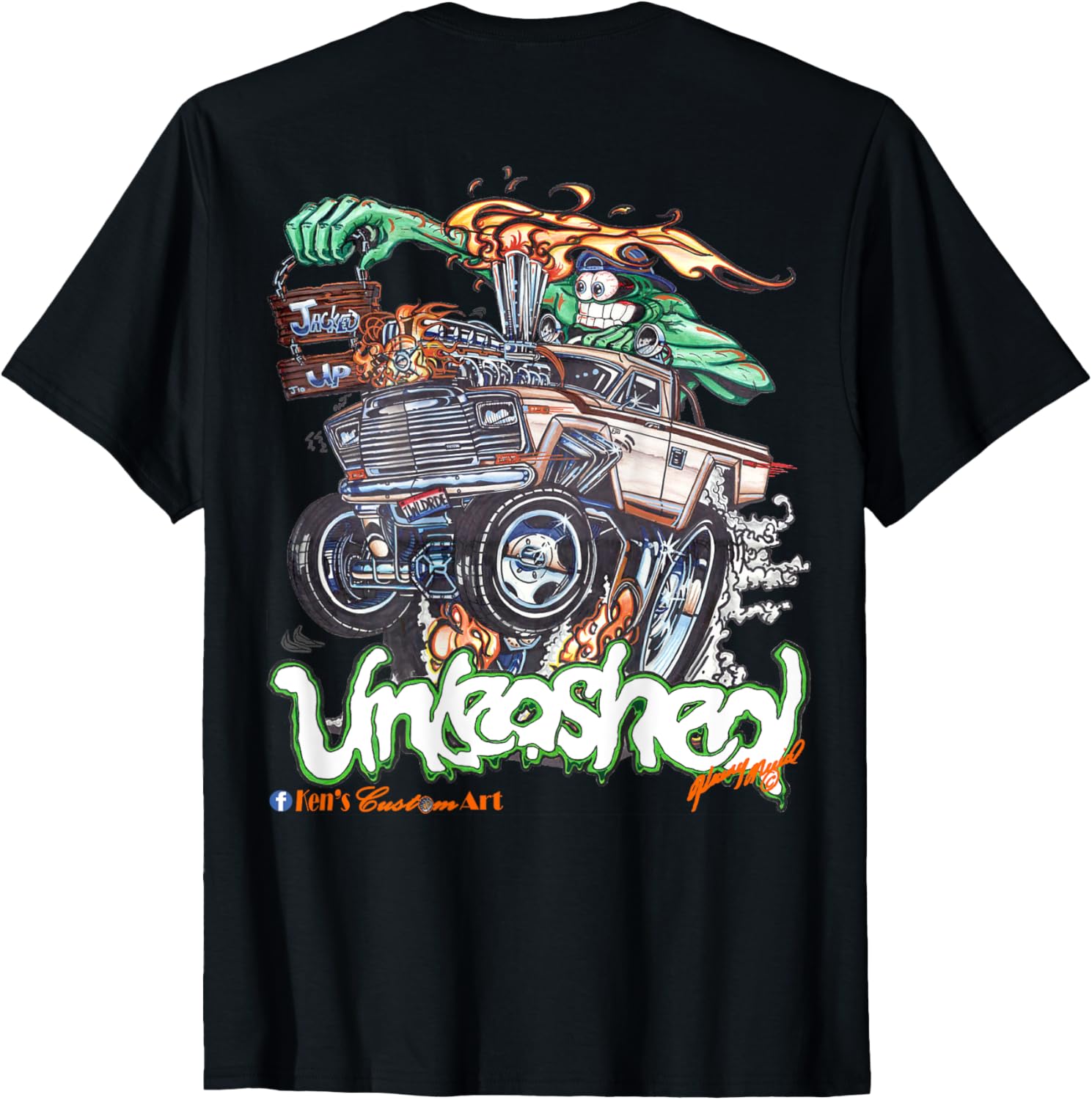 Jacked Up J10 Unleashed Hot Rod Graphic T-Shirt for Car Enthusiasts - 1