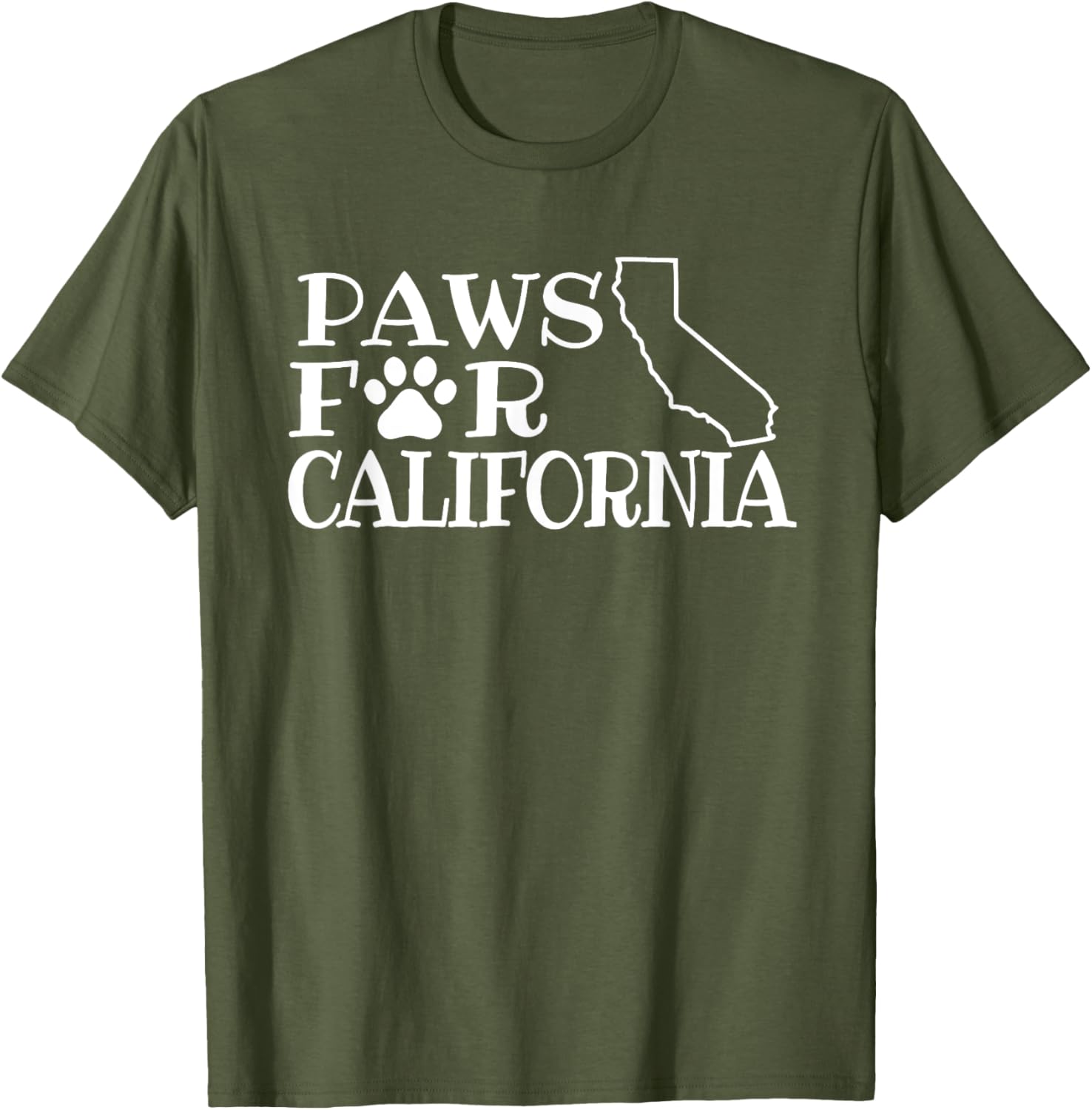 Funny Paws for California Unisex Short Sleeve T-Shirt for Dog Lovers - 1