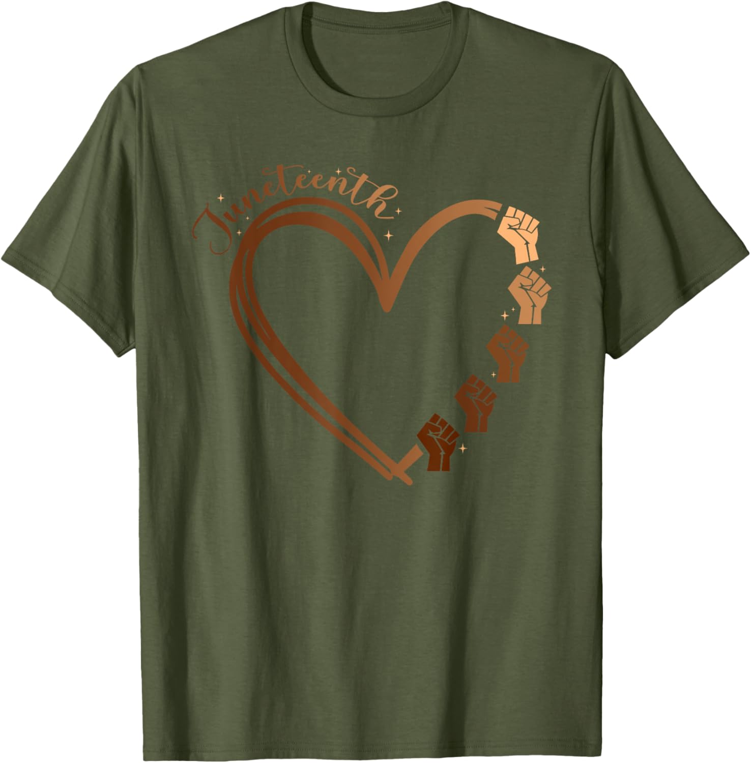 Juneteenth Heart Fist T-Shirt Celebrating Melanin and Black History Month - 9