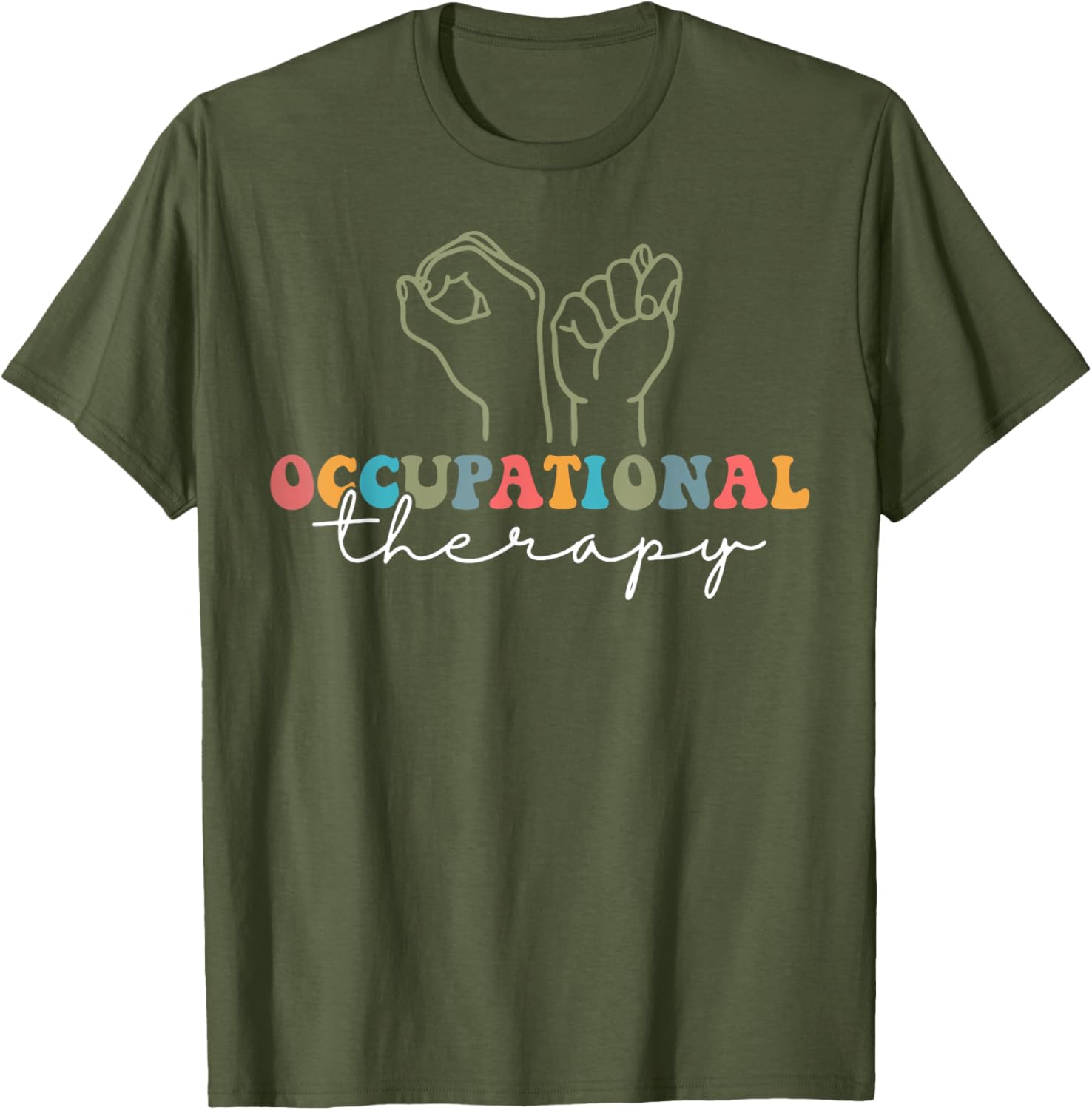 Retro OT Sign Language Therapist T-Shirt for Occupational Therapy Fans - 6