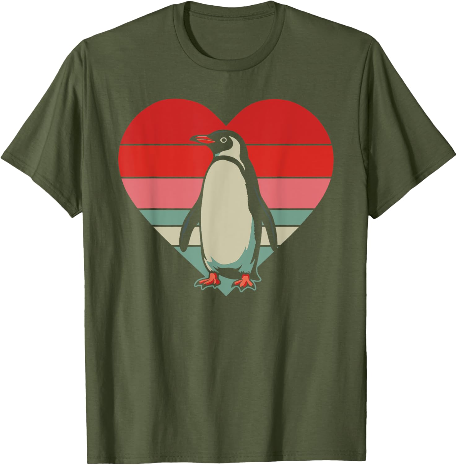 Retro Penguin Heart Vintage Valentine T-Shirt for Family Fun - 10