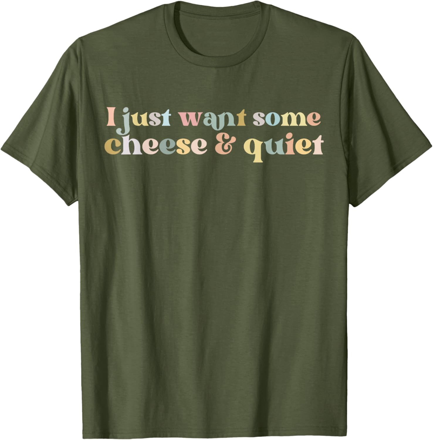 Funny Vintage I Just Want Some Cheese And Quiet T-Shirt for Food Lovers - 3