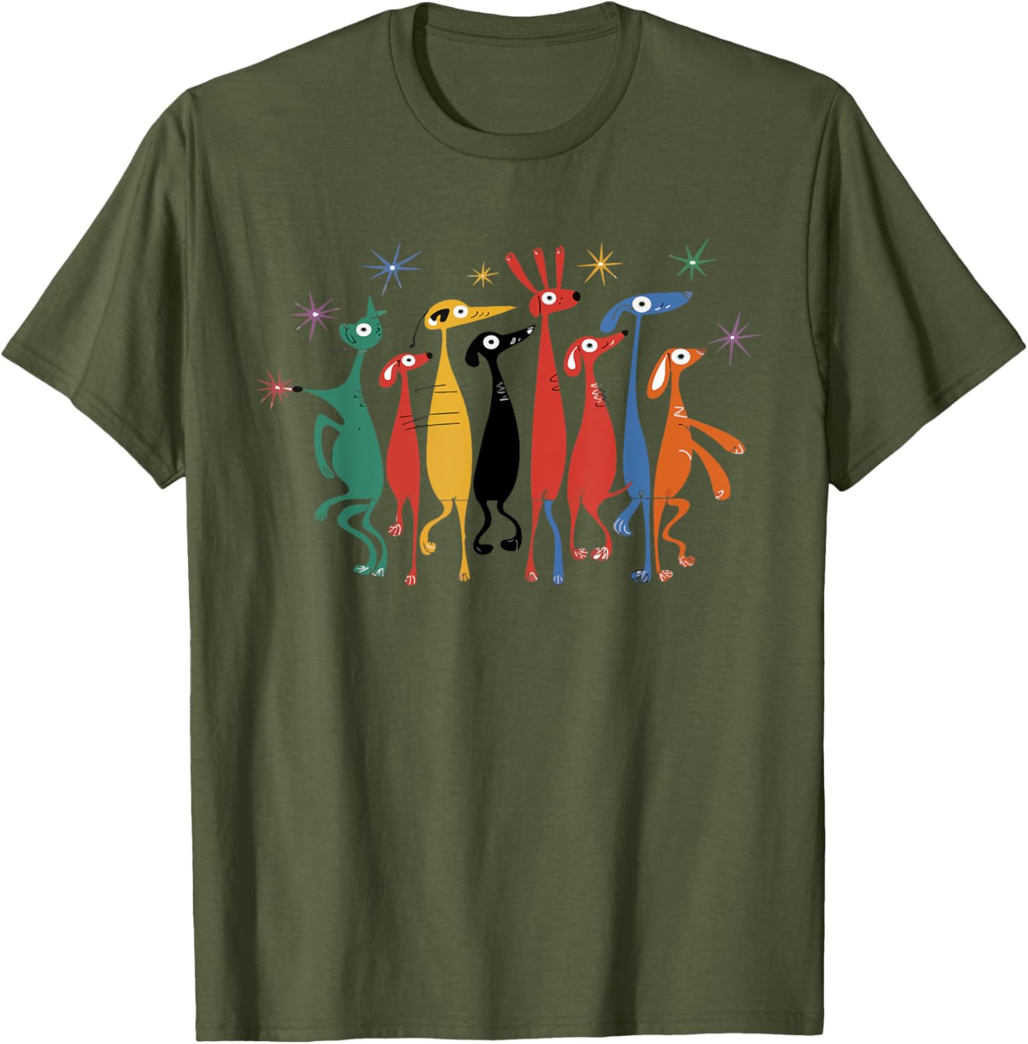 Retro Mid-Century Modern Dog T-Shirt 50s 60s Style for Pet Lovers - 18